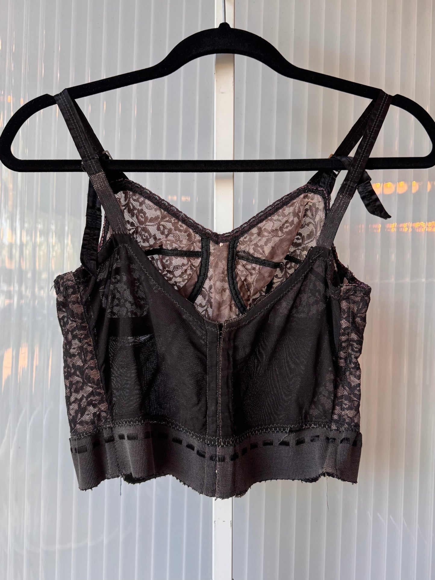 1950s Black Lace Bullet Bustier