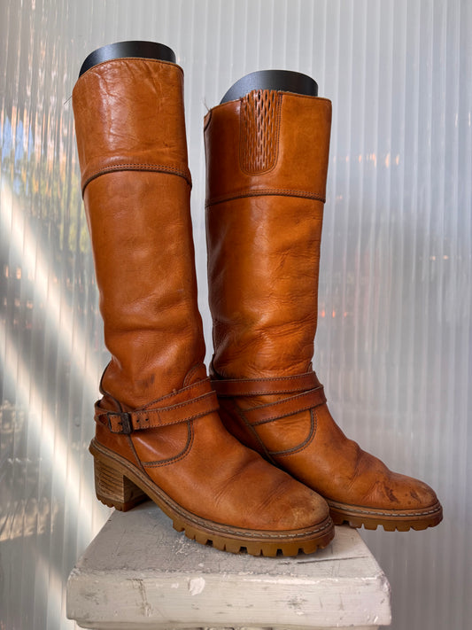 Rosita Brown Leather High Boots