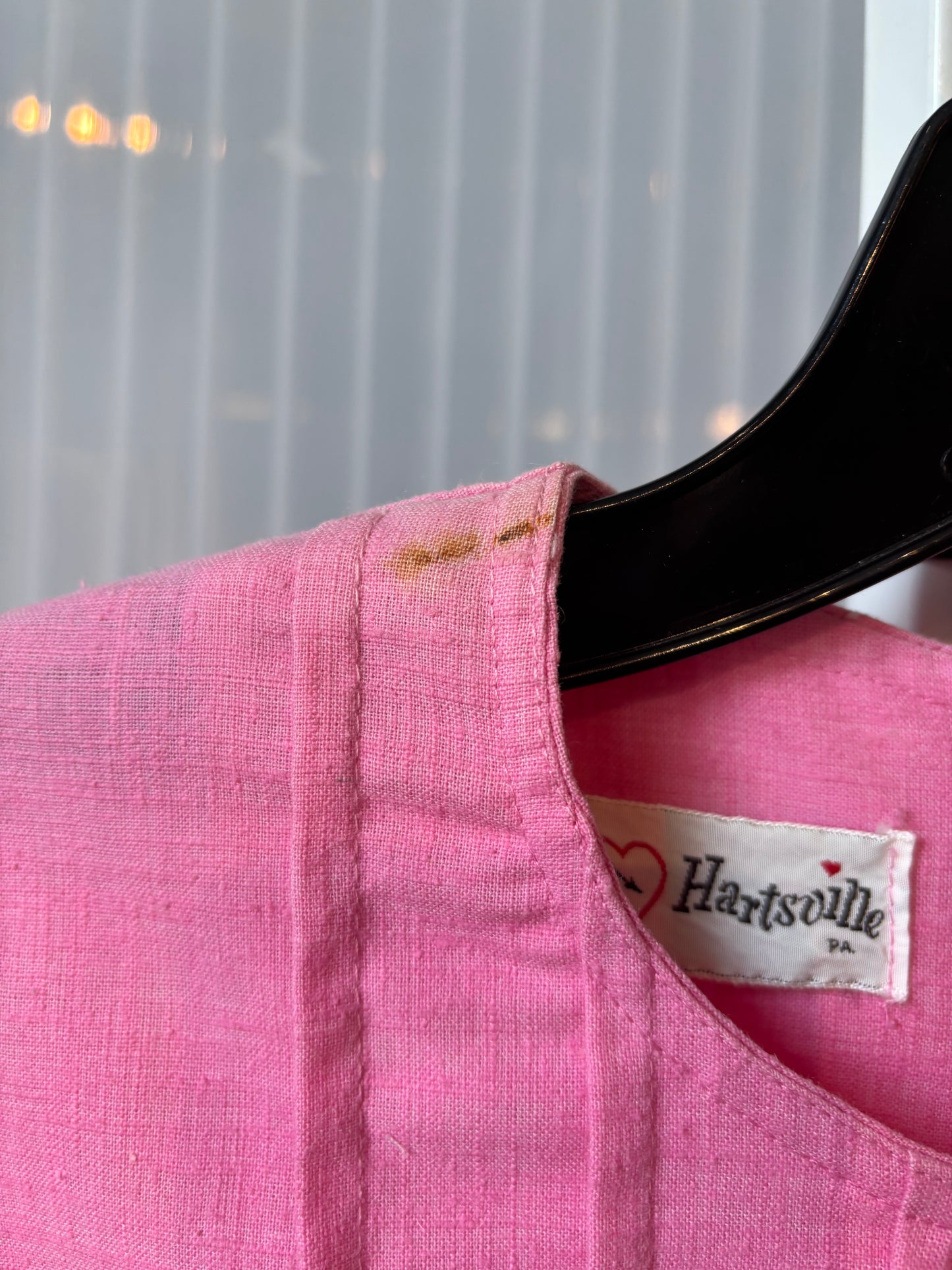 1960s Pink Pleated Drop Waist Dress