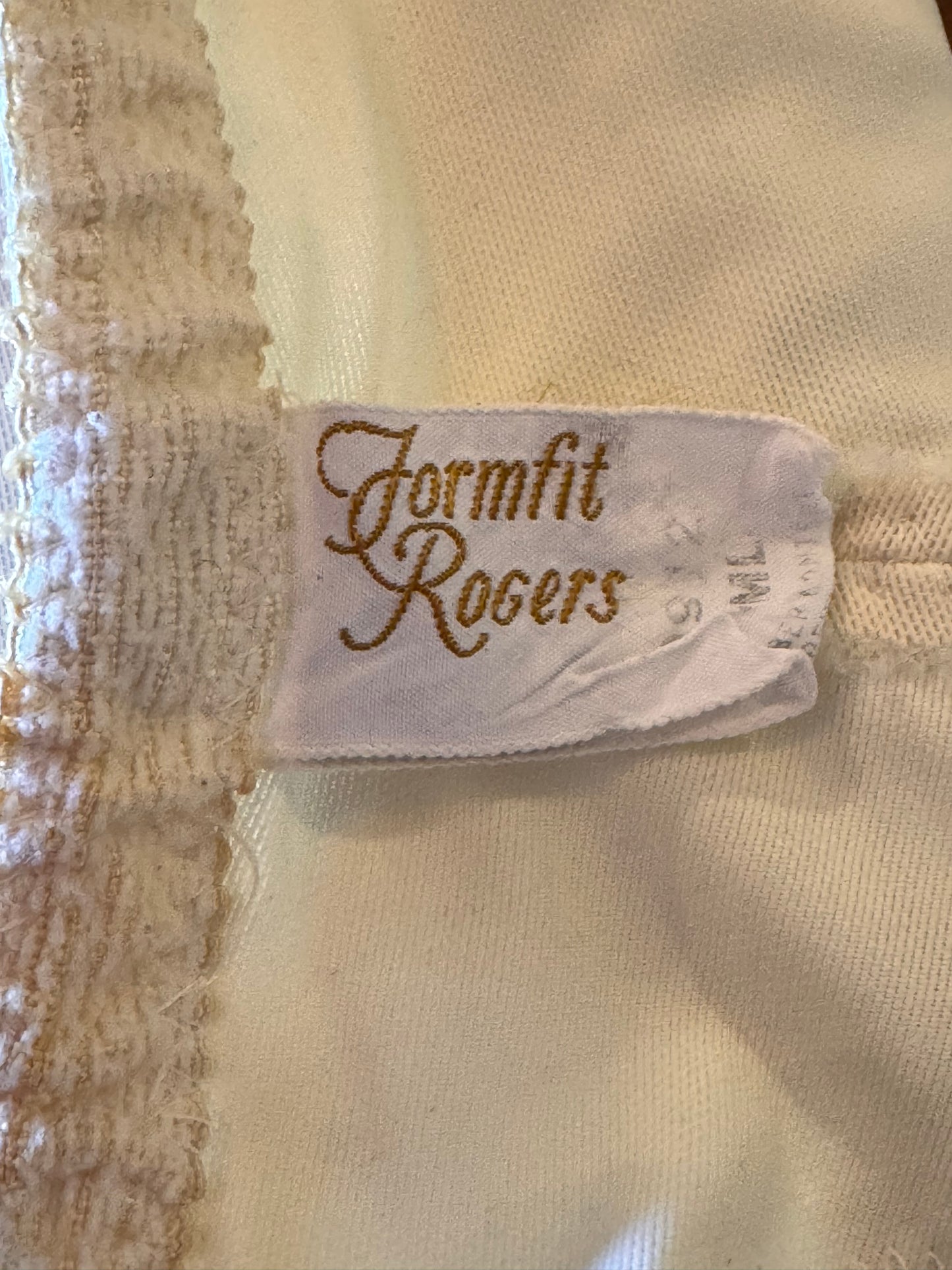 1940s Formfit Rogers Cream Garter Girdle