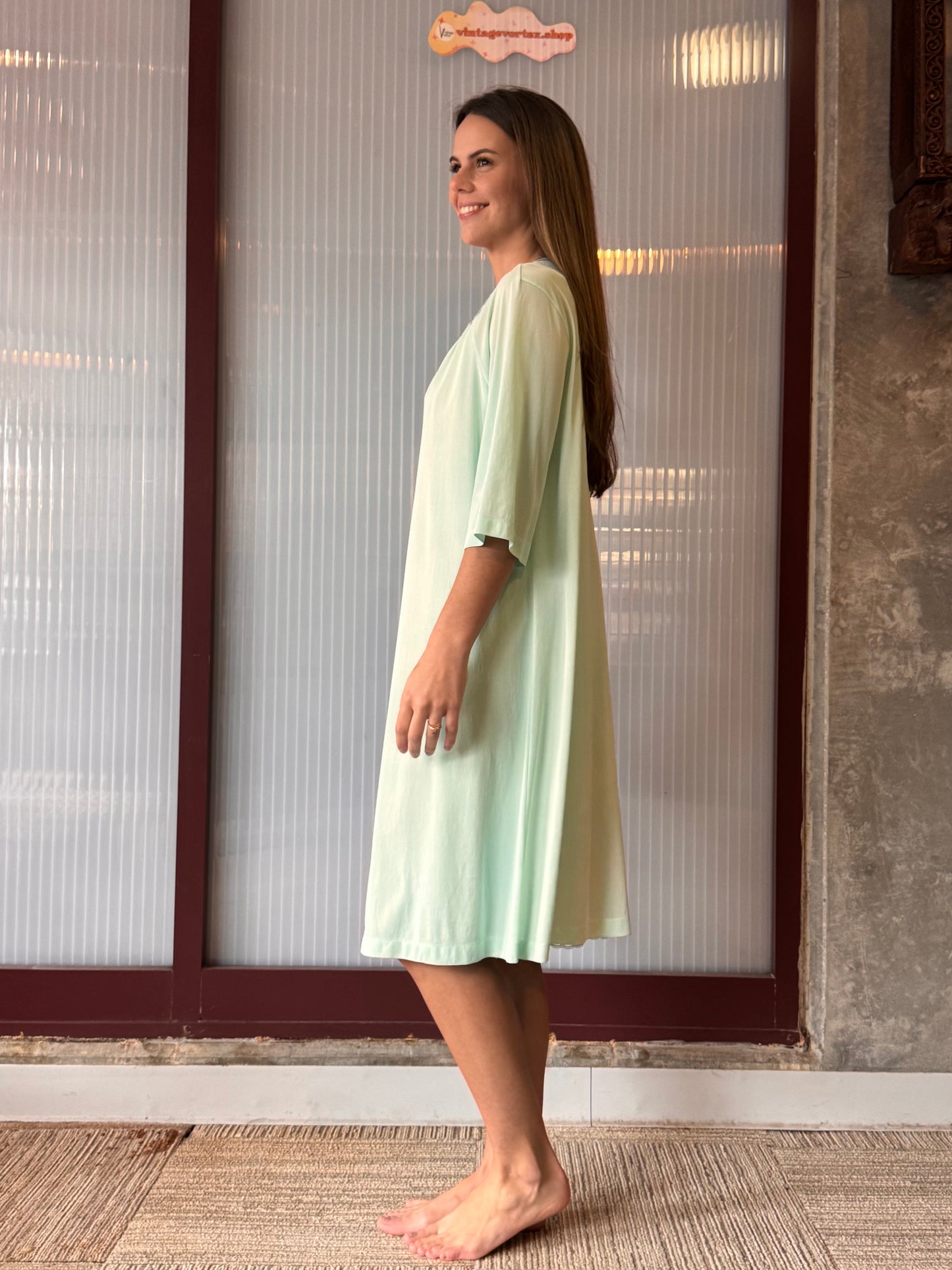 1990s/2000s Vassarette Mint Blue Nightgown