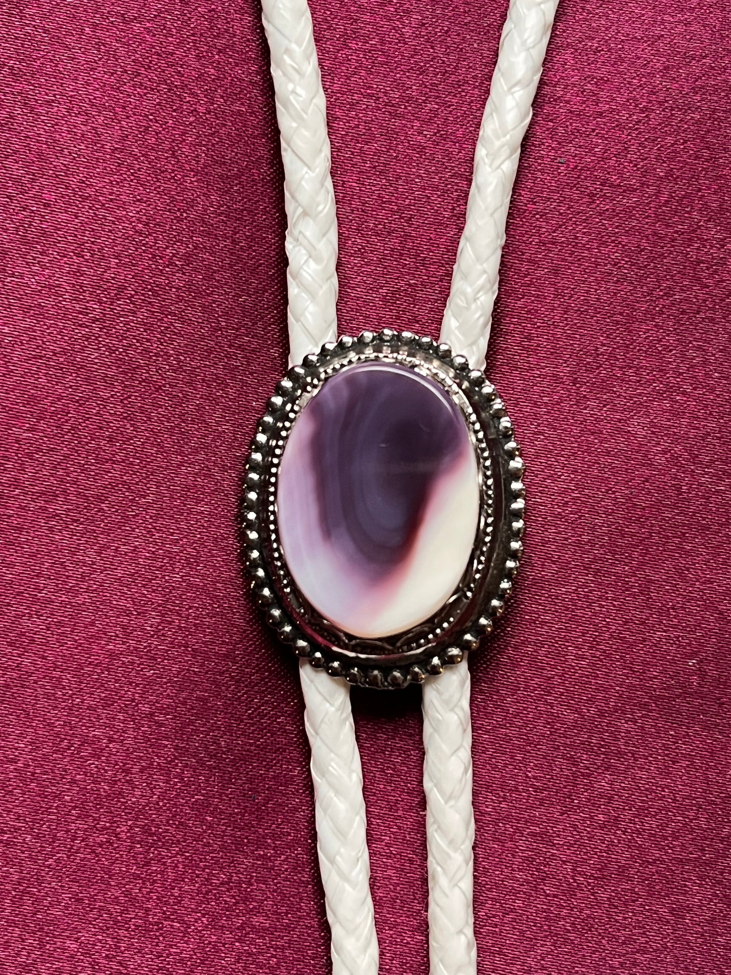 Purple & White Stone Bolo Tie