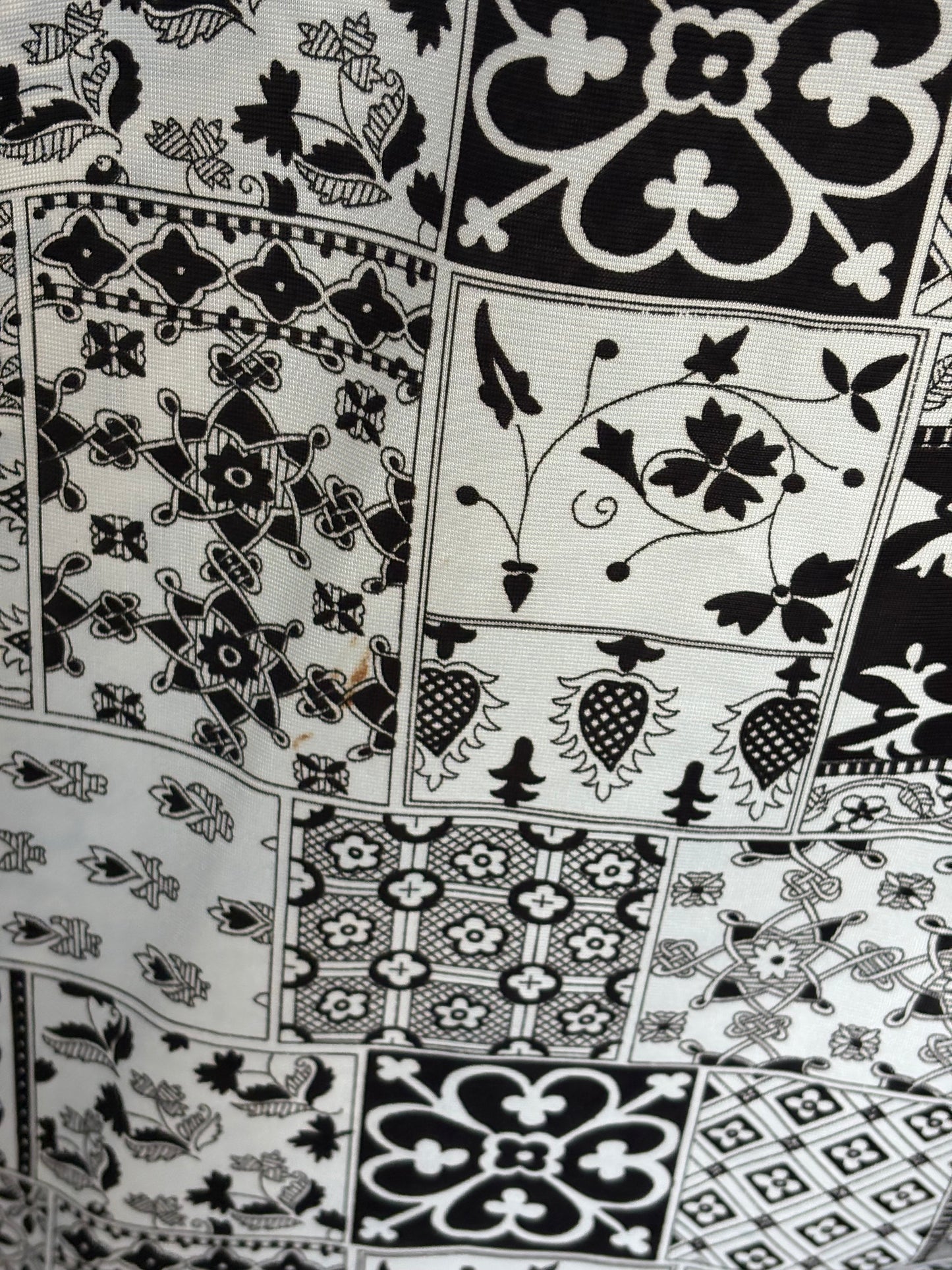 1970s Yellow Black & White Multi-Pattern Wide Leg Pants