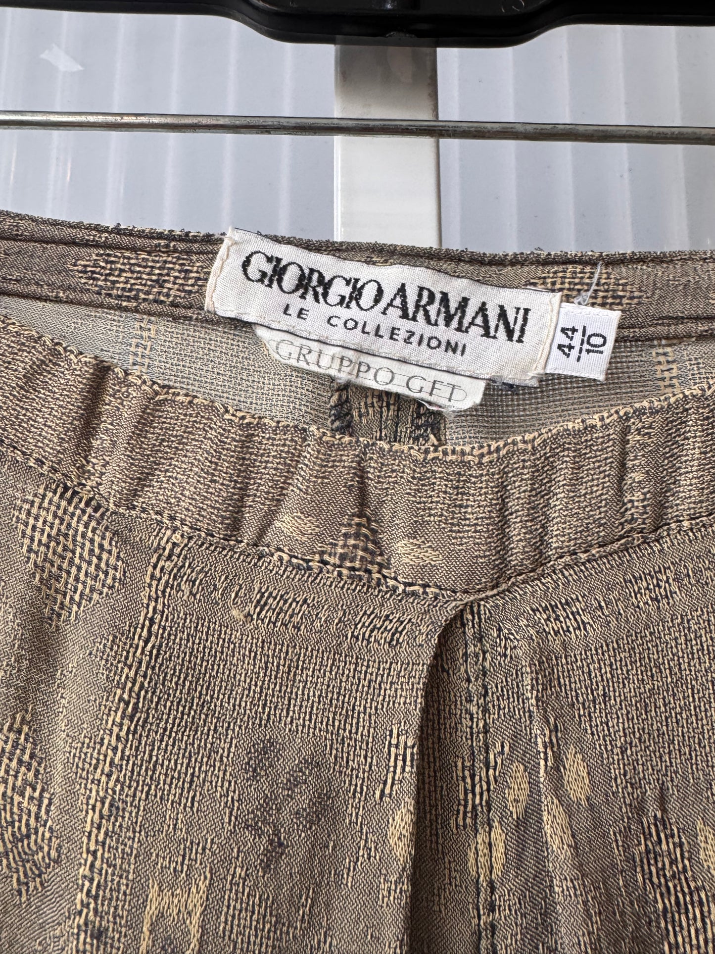 1990s Giorgio Armani Olive Green Textured Pants