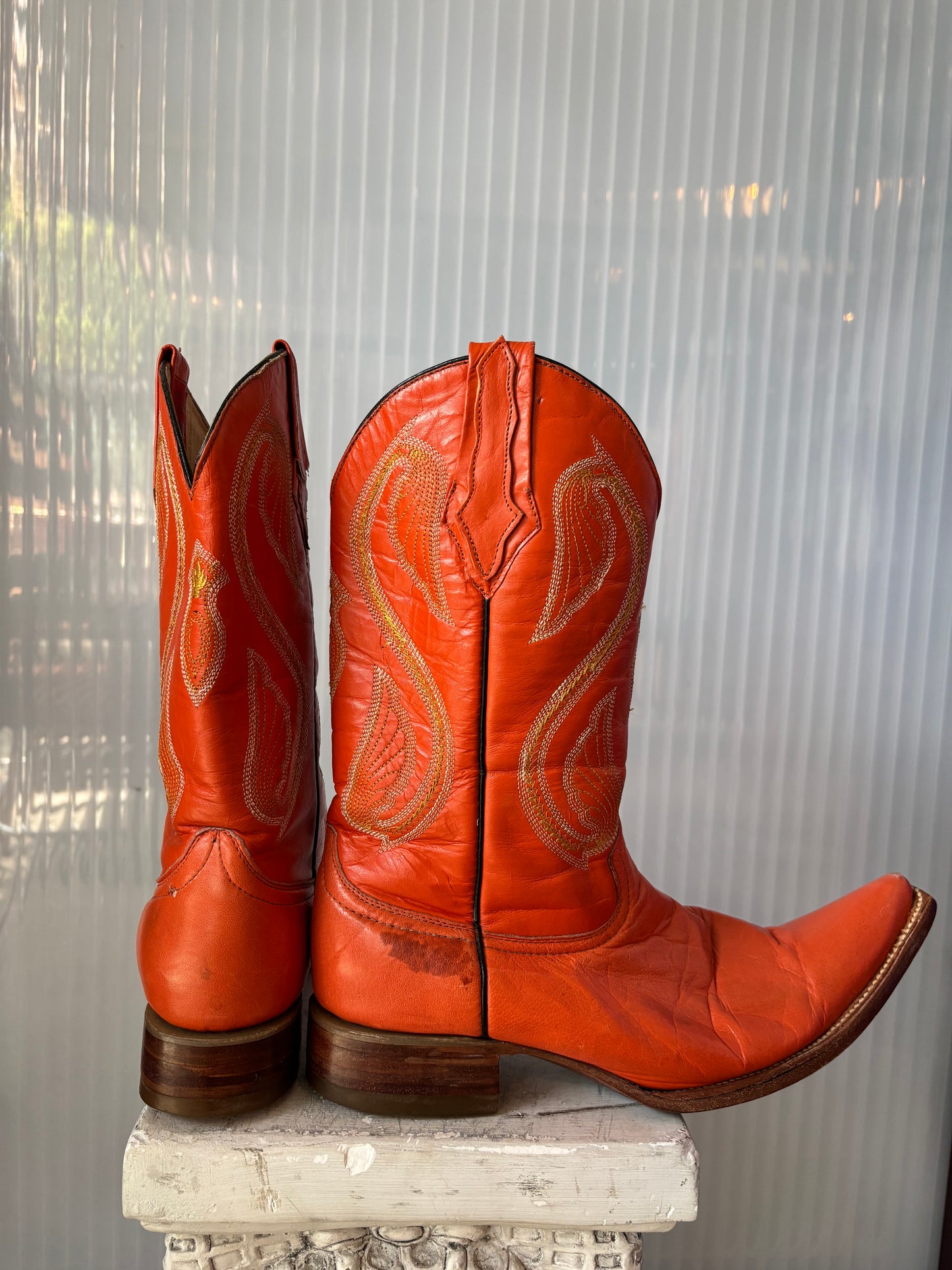 Donaldo Orange Mexican Made Cowboy Boots 8