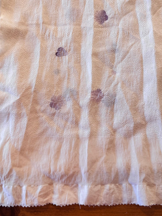 White & Purple Floral Obiage