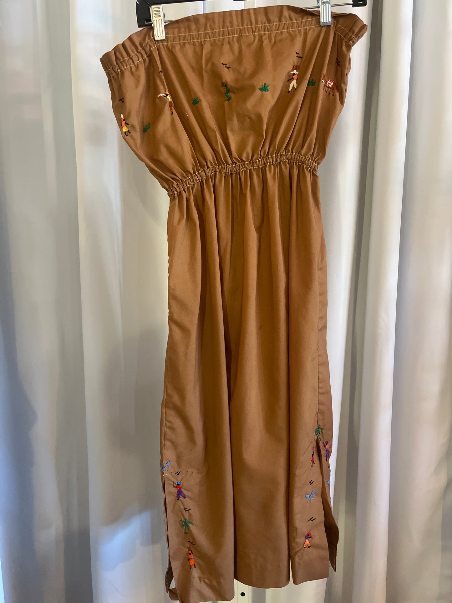 Hand Embroidered Brown Dress