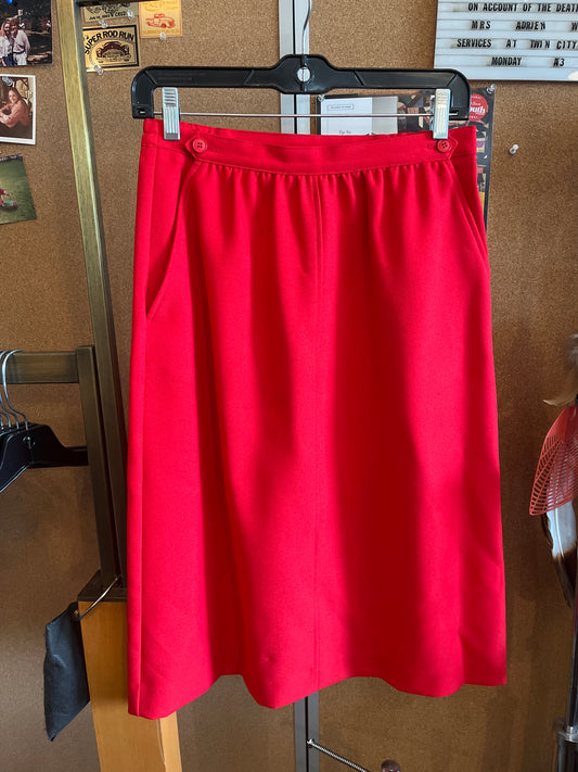 1980s Personal Petites Red Skirt