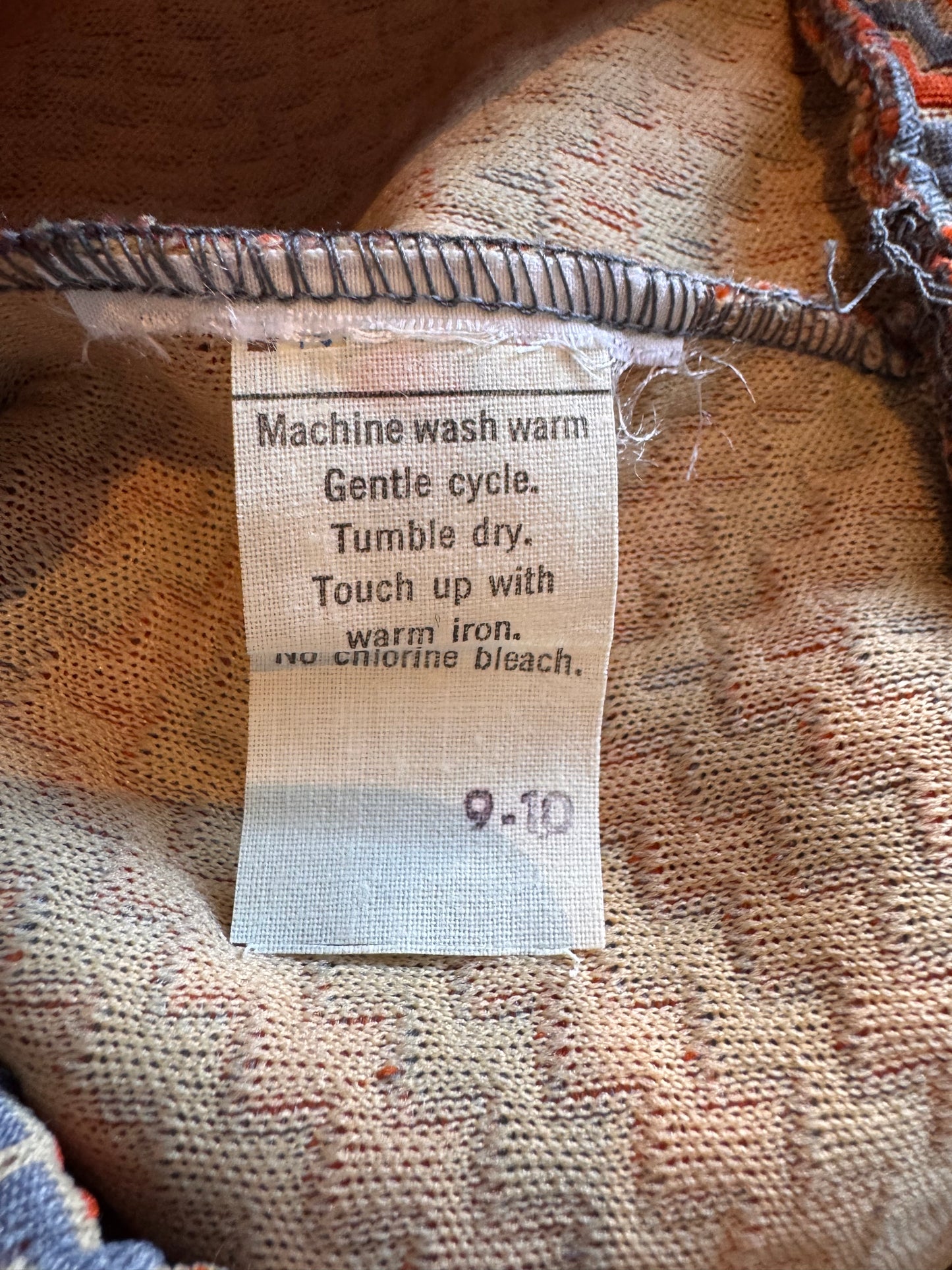 1970s Orange & Gray Chevron Shorts