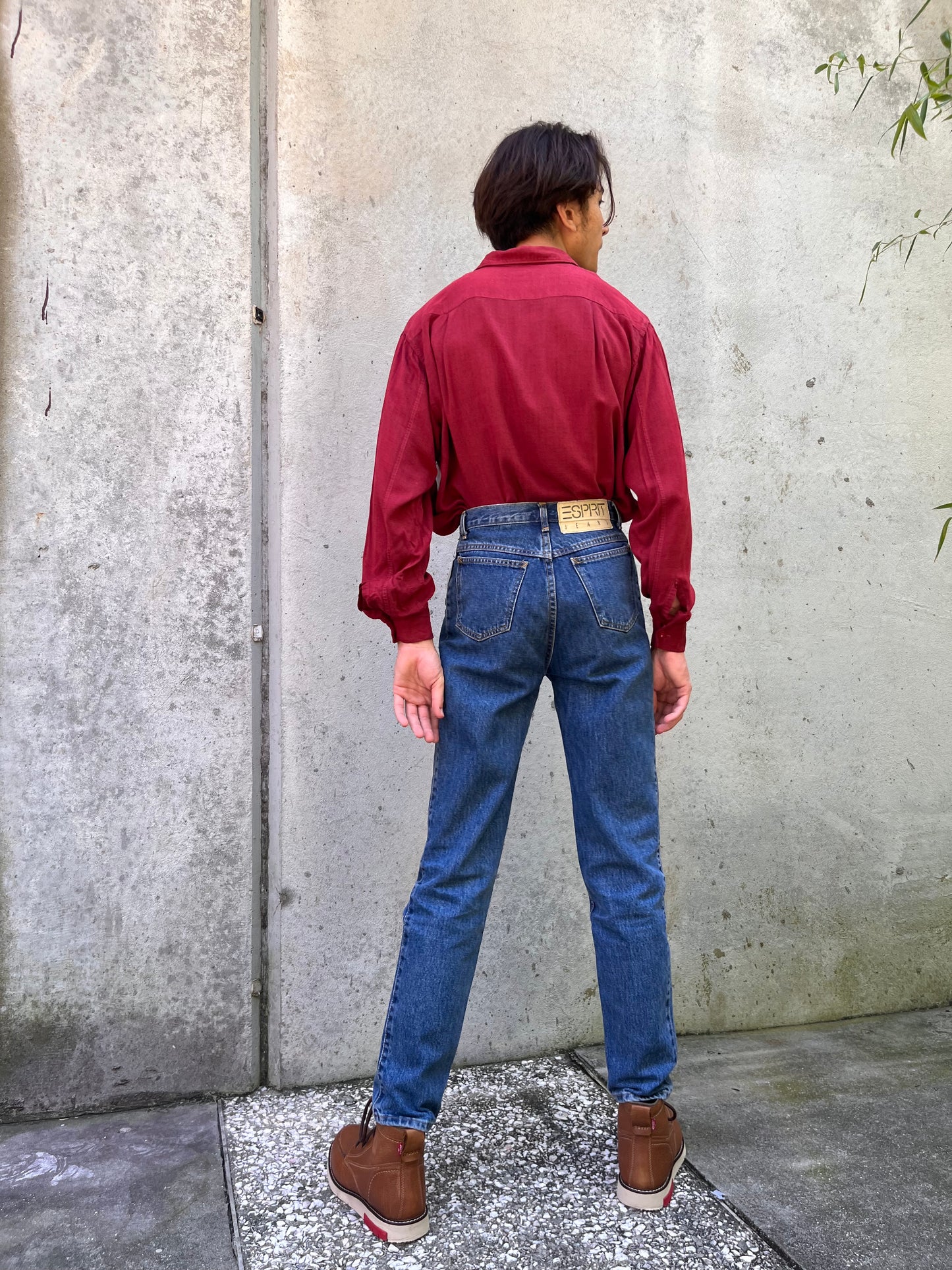 1950s Truval Red Button-up Shirt