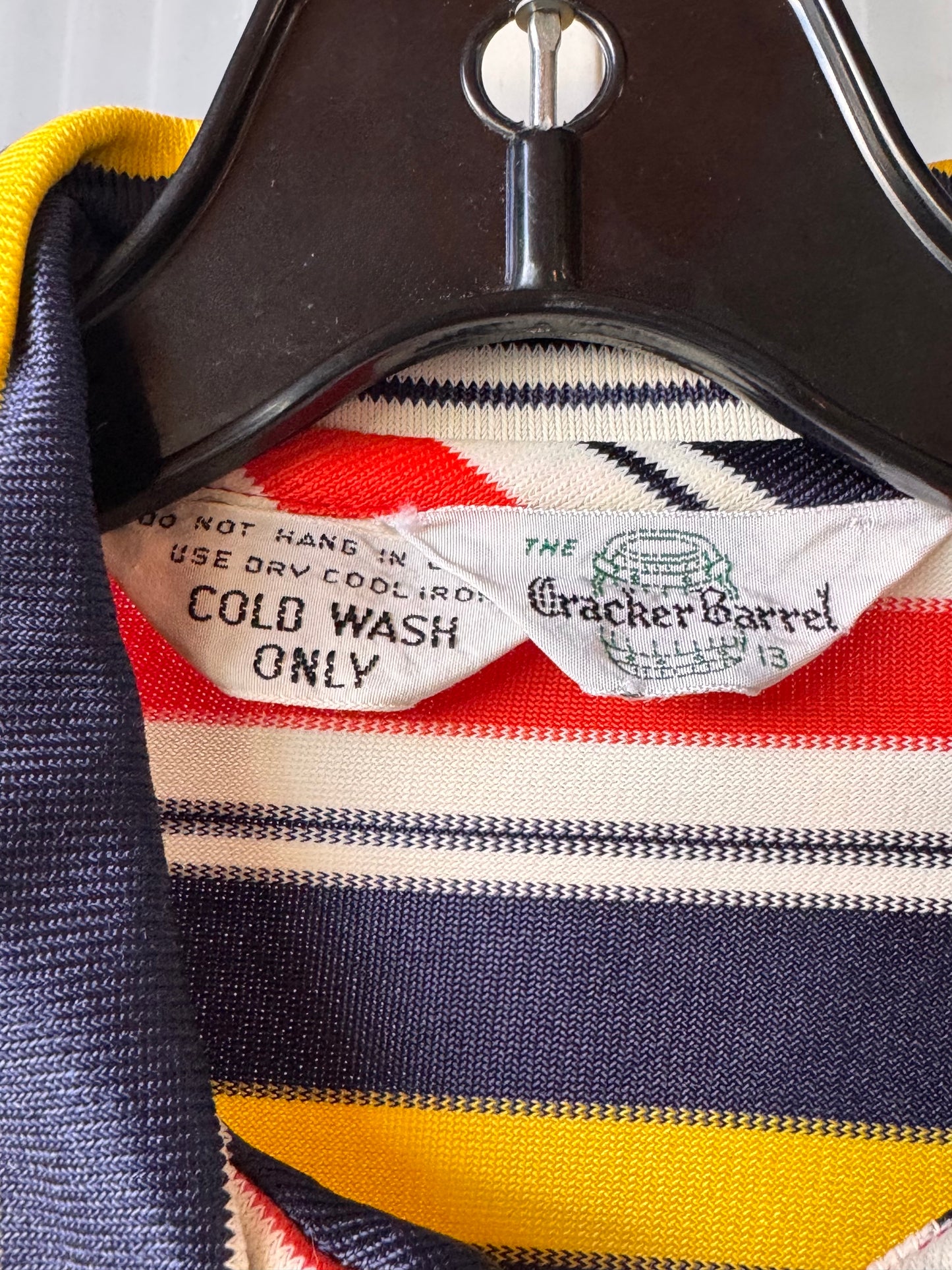 1970s Multicolor Striped Rounded Collar Zip-Up Dress