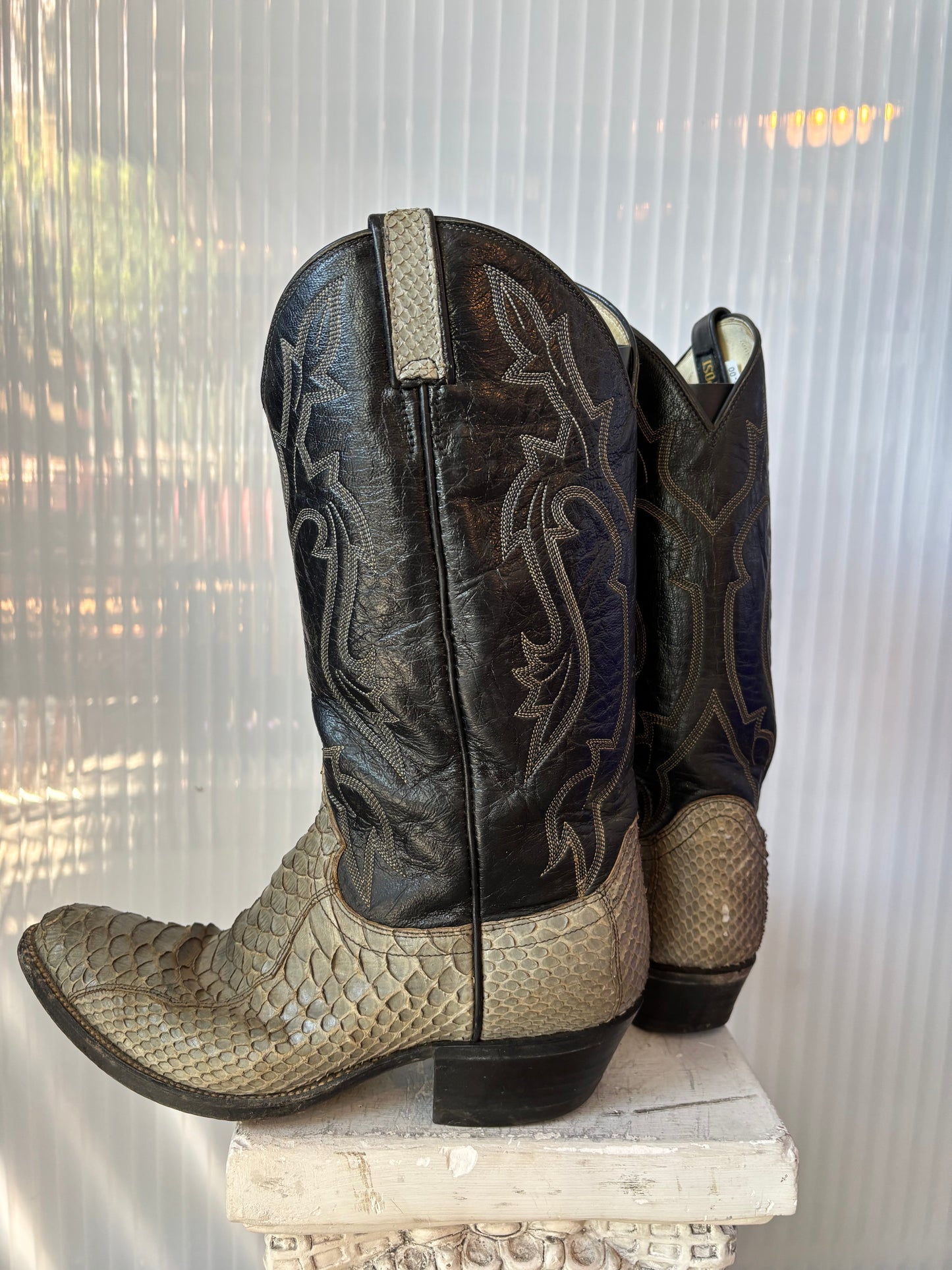 Dan Post 2-Tone Snakeskin Cowboy Boot 10D