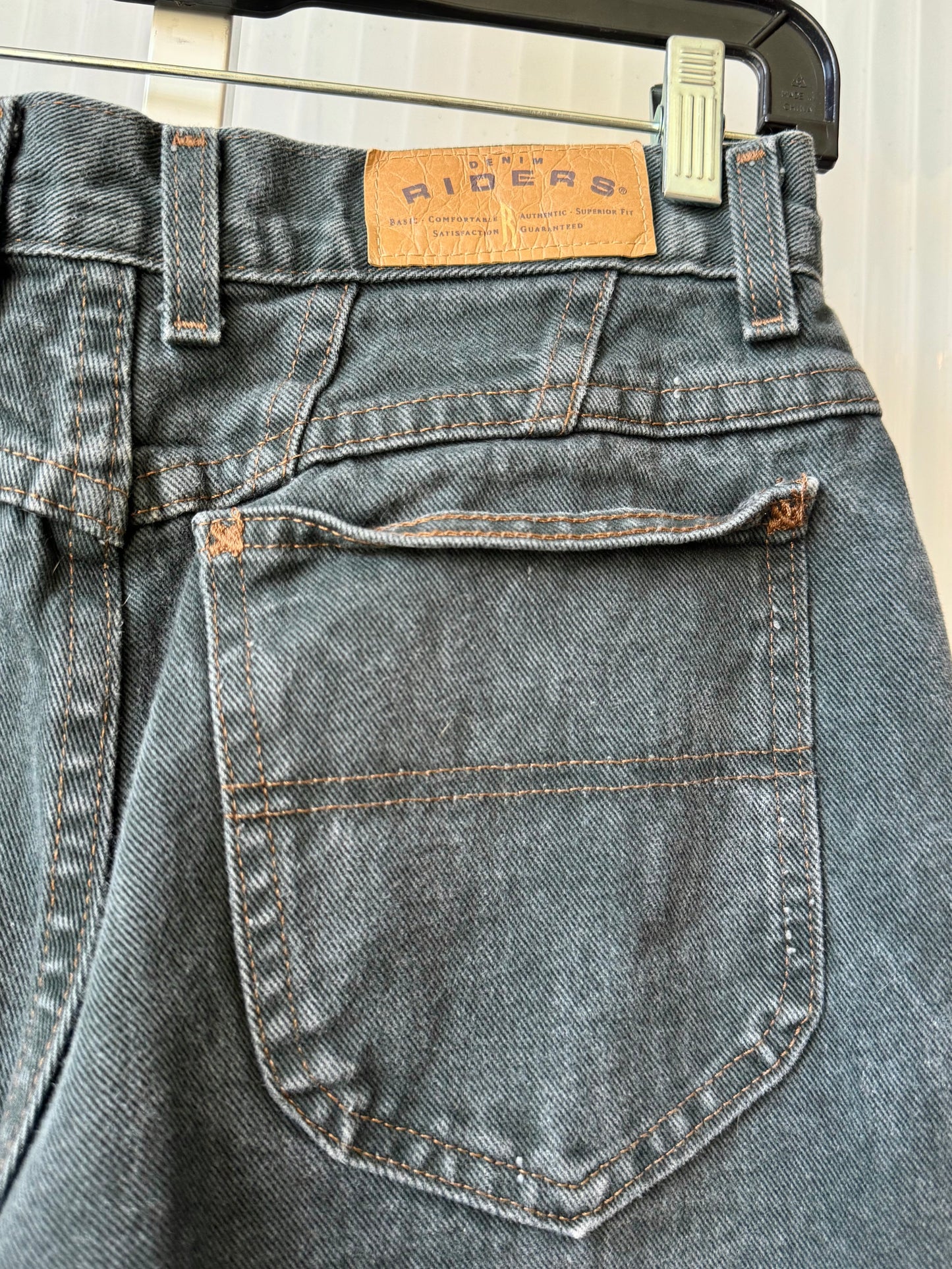 1990s Faded Green-Blue Riders Jeans