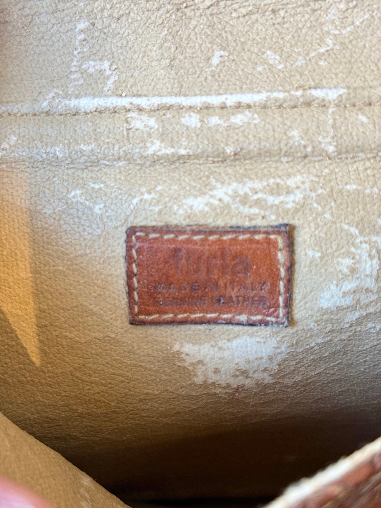 Furla Brown Leather Woven Bag