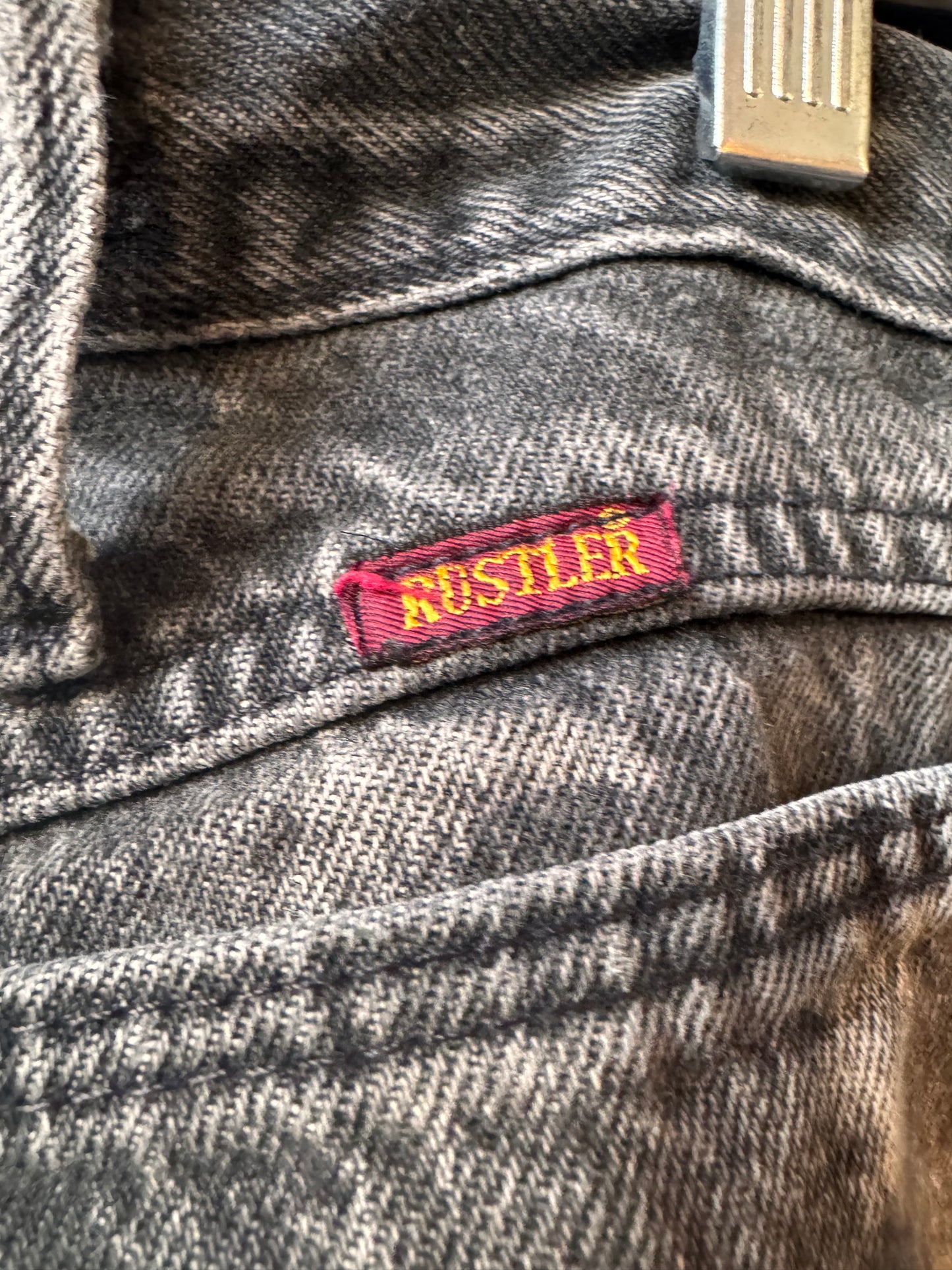 1990s Rustler Black Acid Wash Jeans