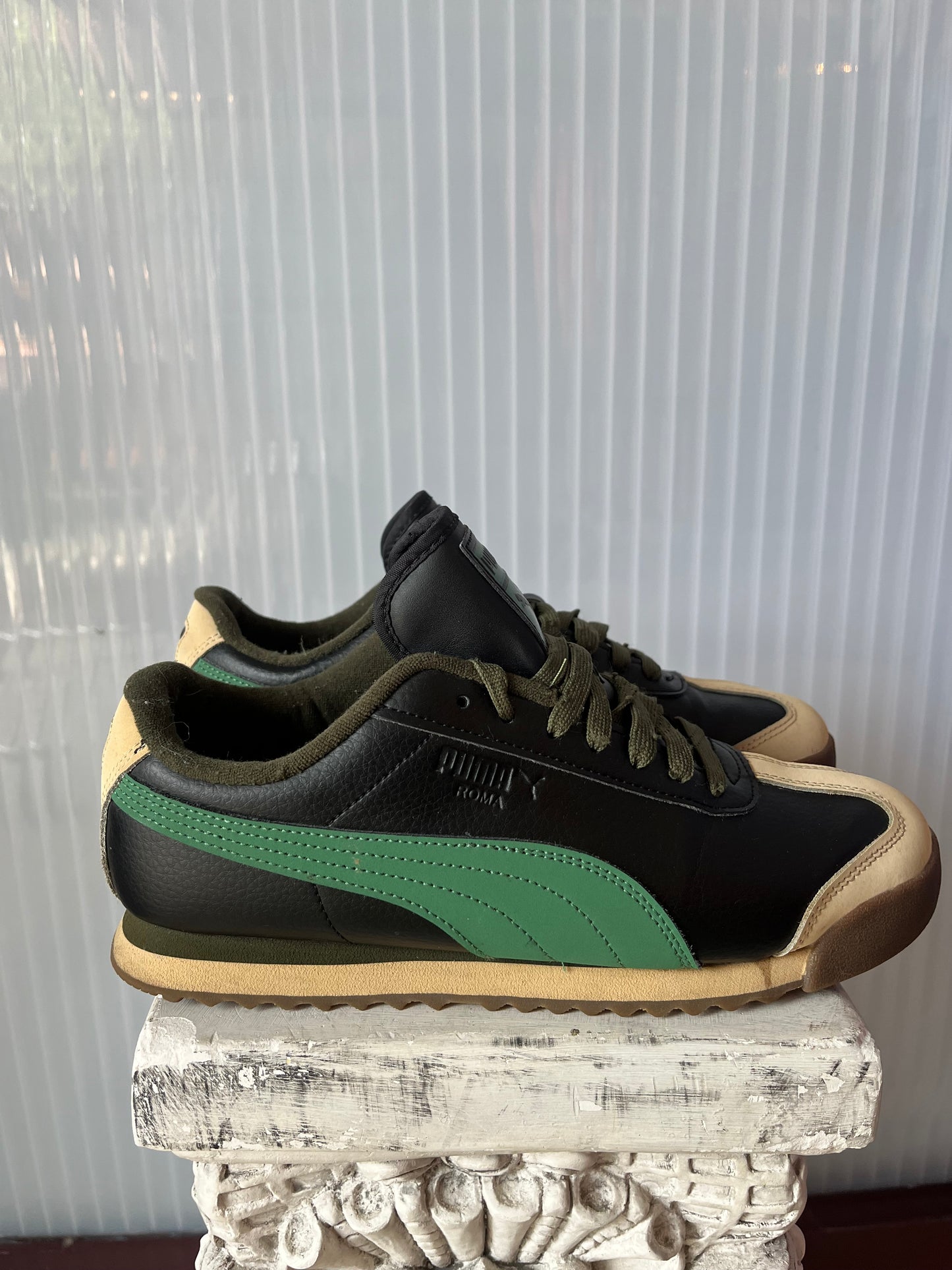 Puma Roma 70s Black/Psych Green Sneakers