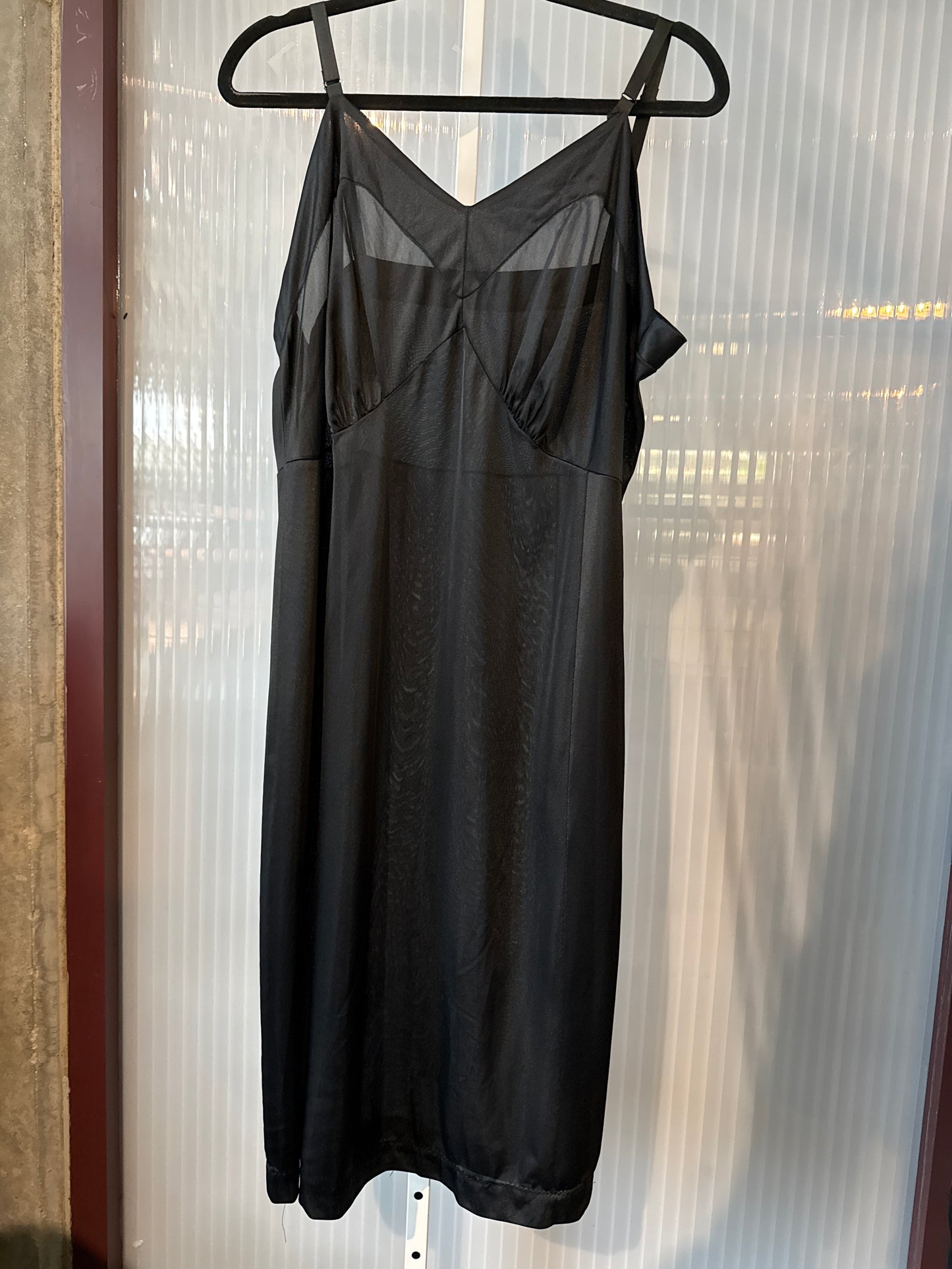 1980s Black Nylon Slip