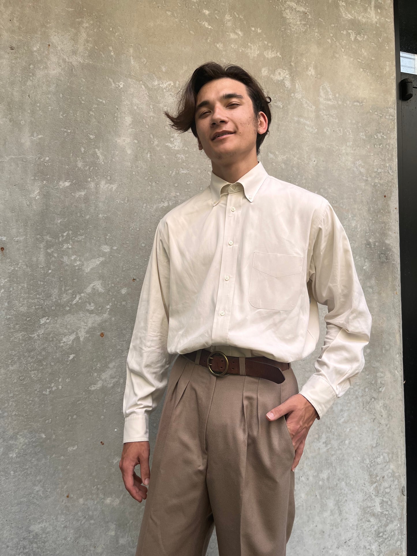 1980s Meeting Street Off-white Cotton Button-up