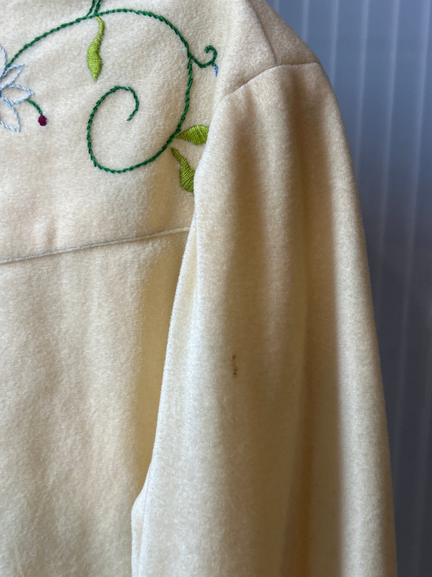 1970s Light Yellow Floral Western Shirt