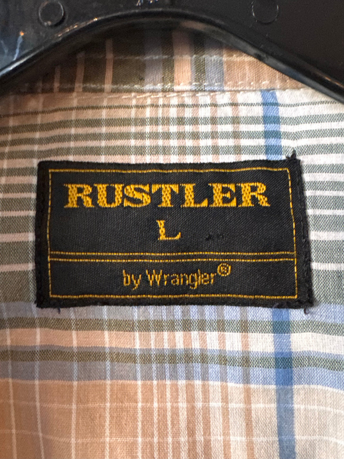 1990s / Y2K Blue & Tan Plain Western Pearl-Snap Shirt