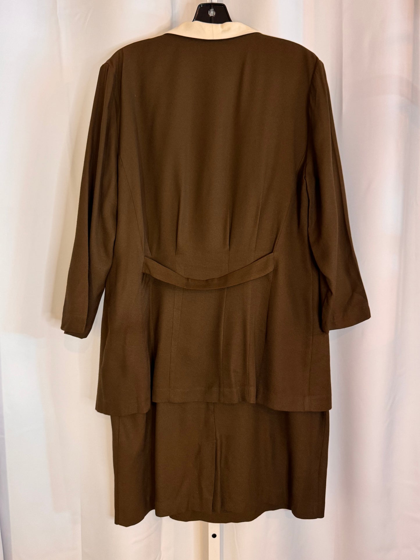 1980s does 1940s Dark Olive Suit Dress