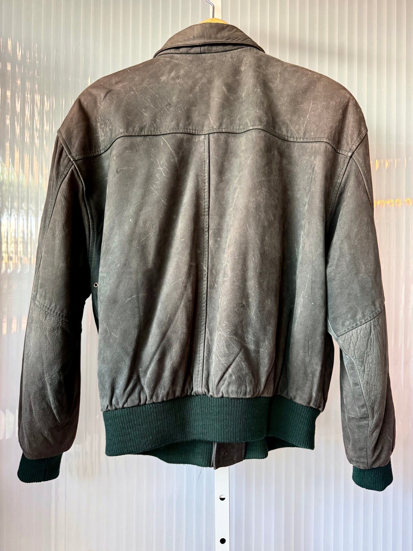 1980s Urban Cowboy Leather Jacket w/ Chart Lining