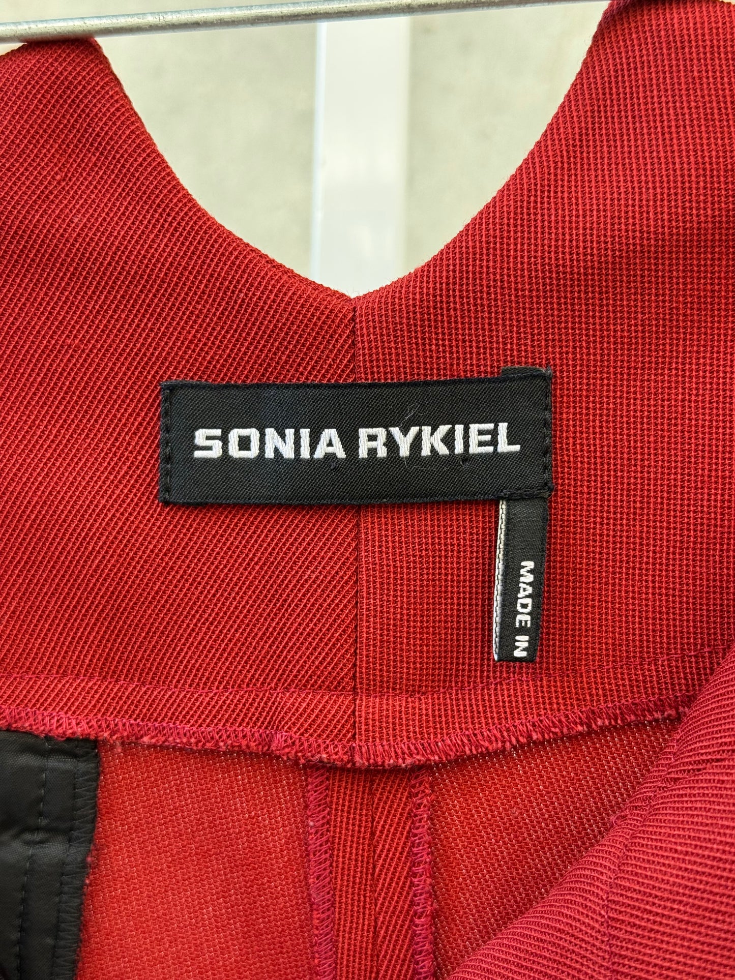 1990s Brick Red Pants with Burgundy Tuxedo Stripe