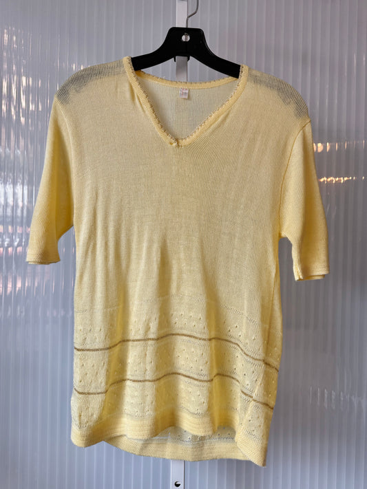 1960s Yellow Knit Sweater Top