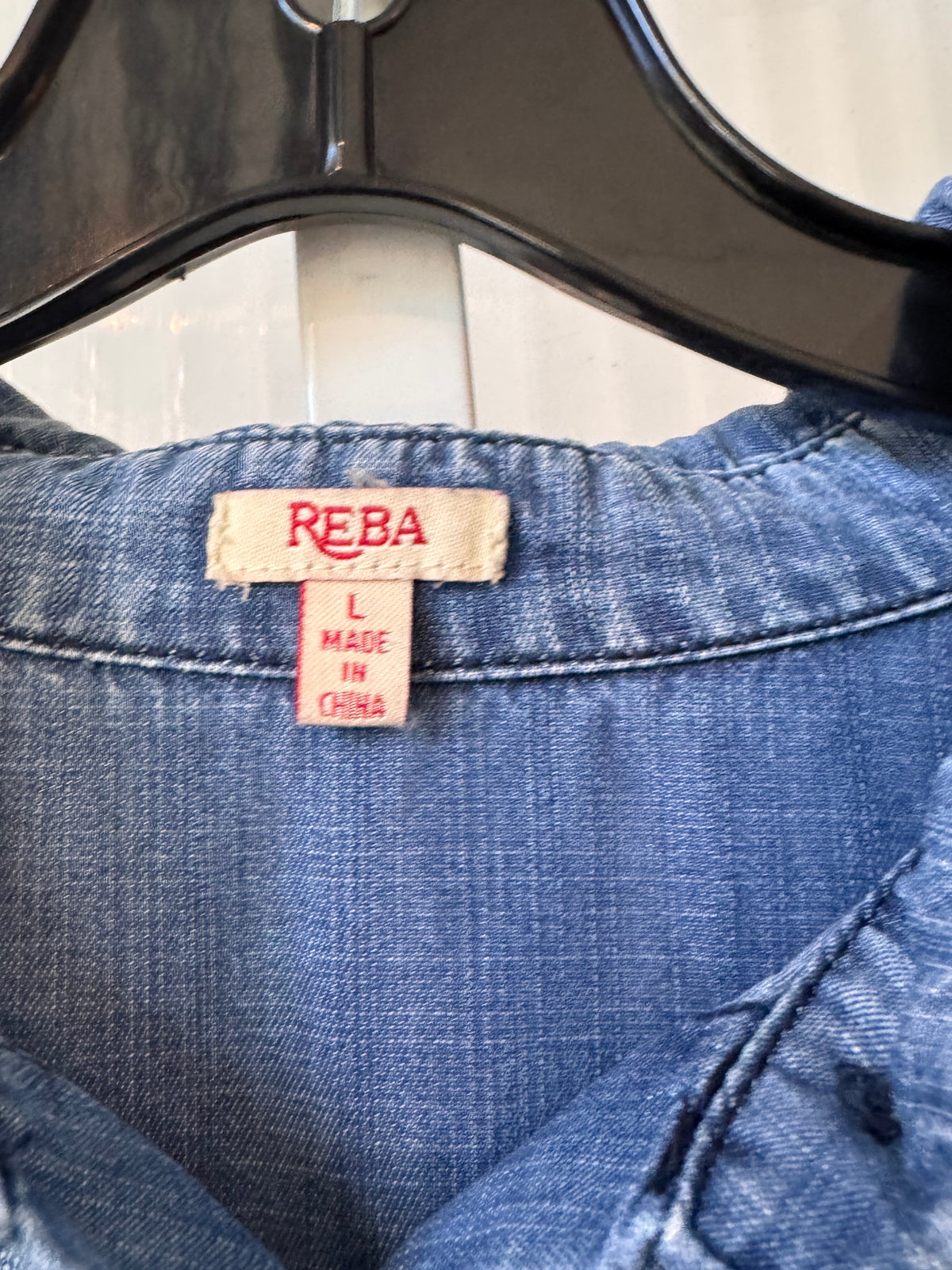 2010s Reba Sparkly Tassel Denim Button-Up Shirt