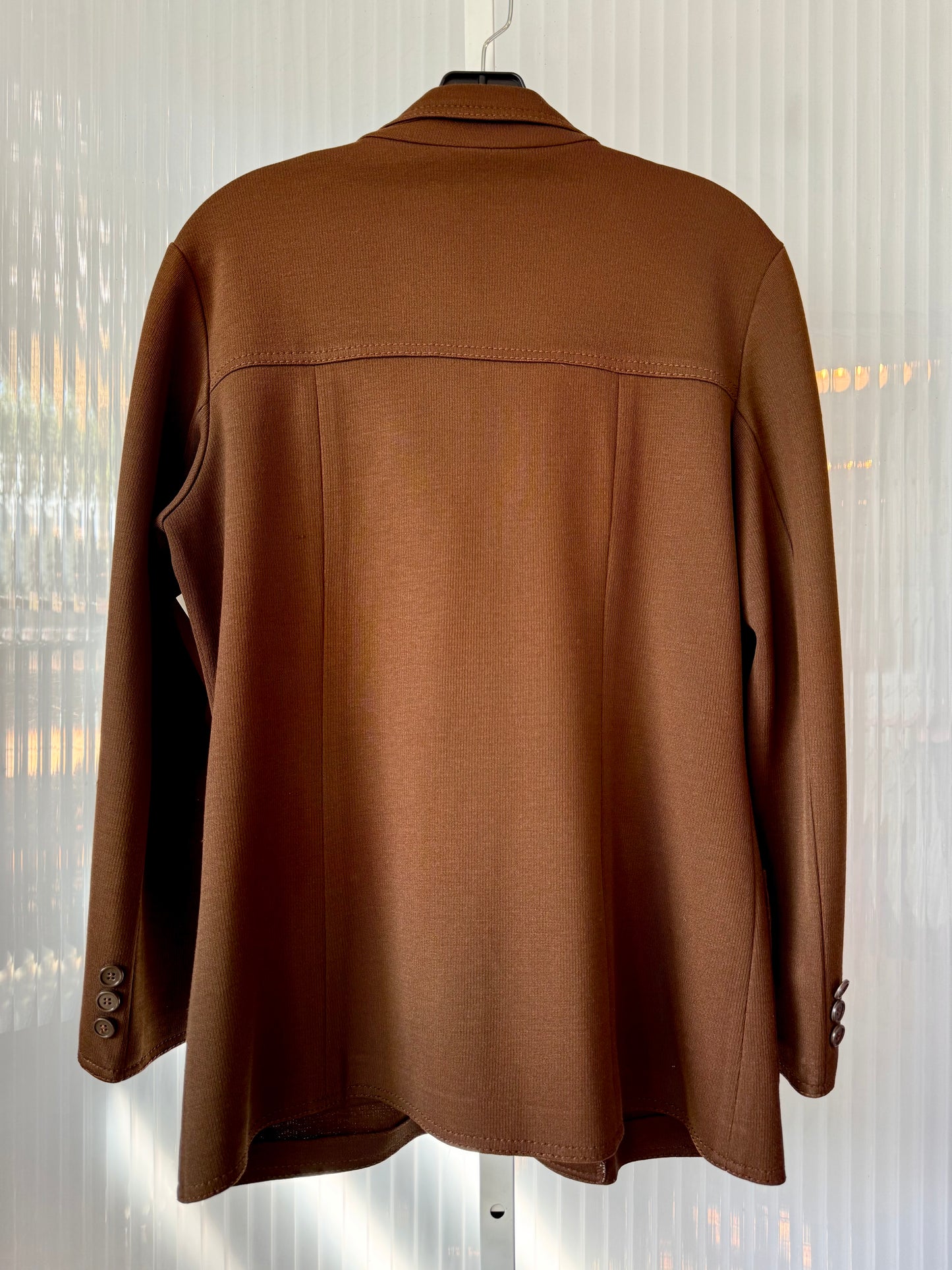 1970s Brown Polyknit Leisure-Suit Jacket