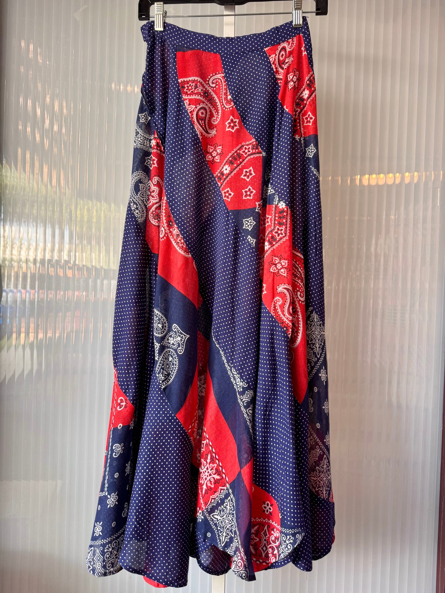 Red & Blue Polka Dot Handkerchief Skirt
