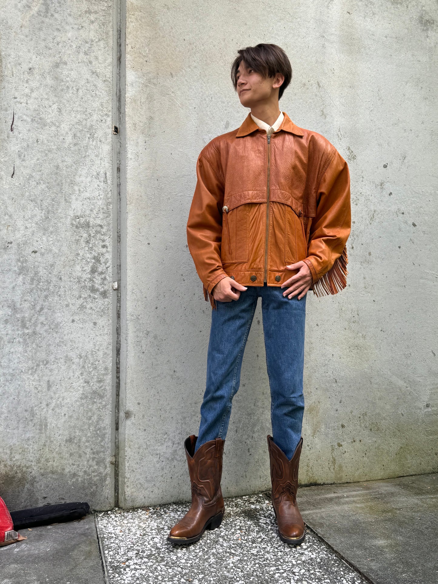 1980s M. Julian Leather Fringe Jacket