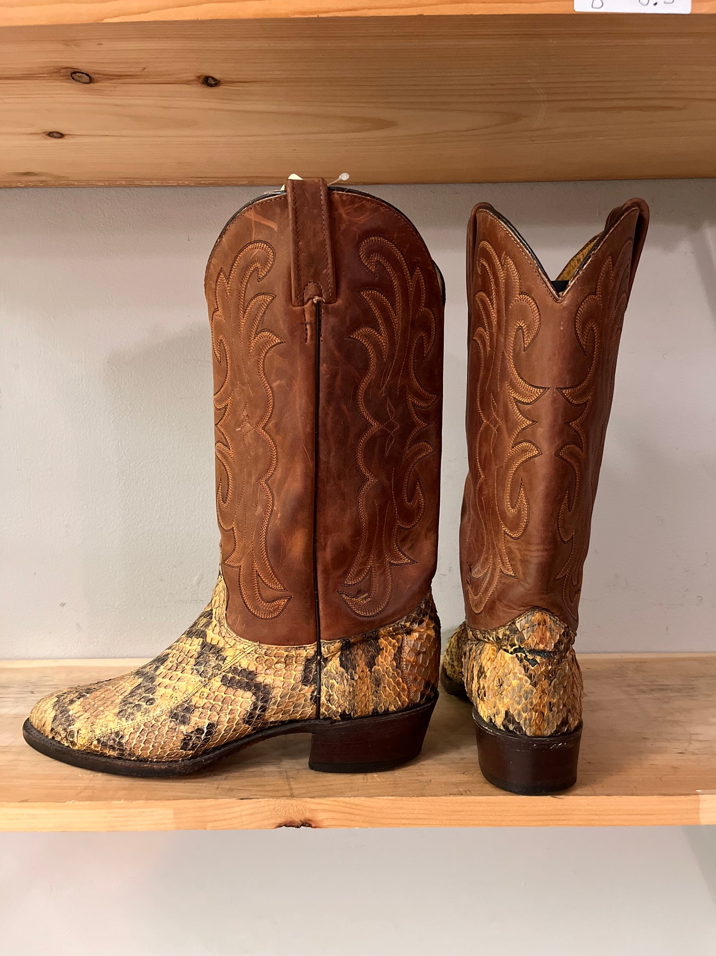 J. Chisholm Brown Snakeskin Boots