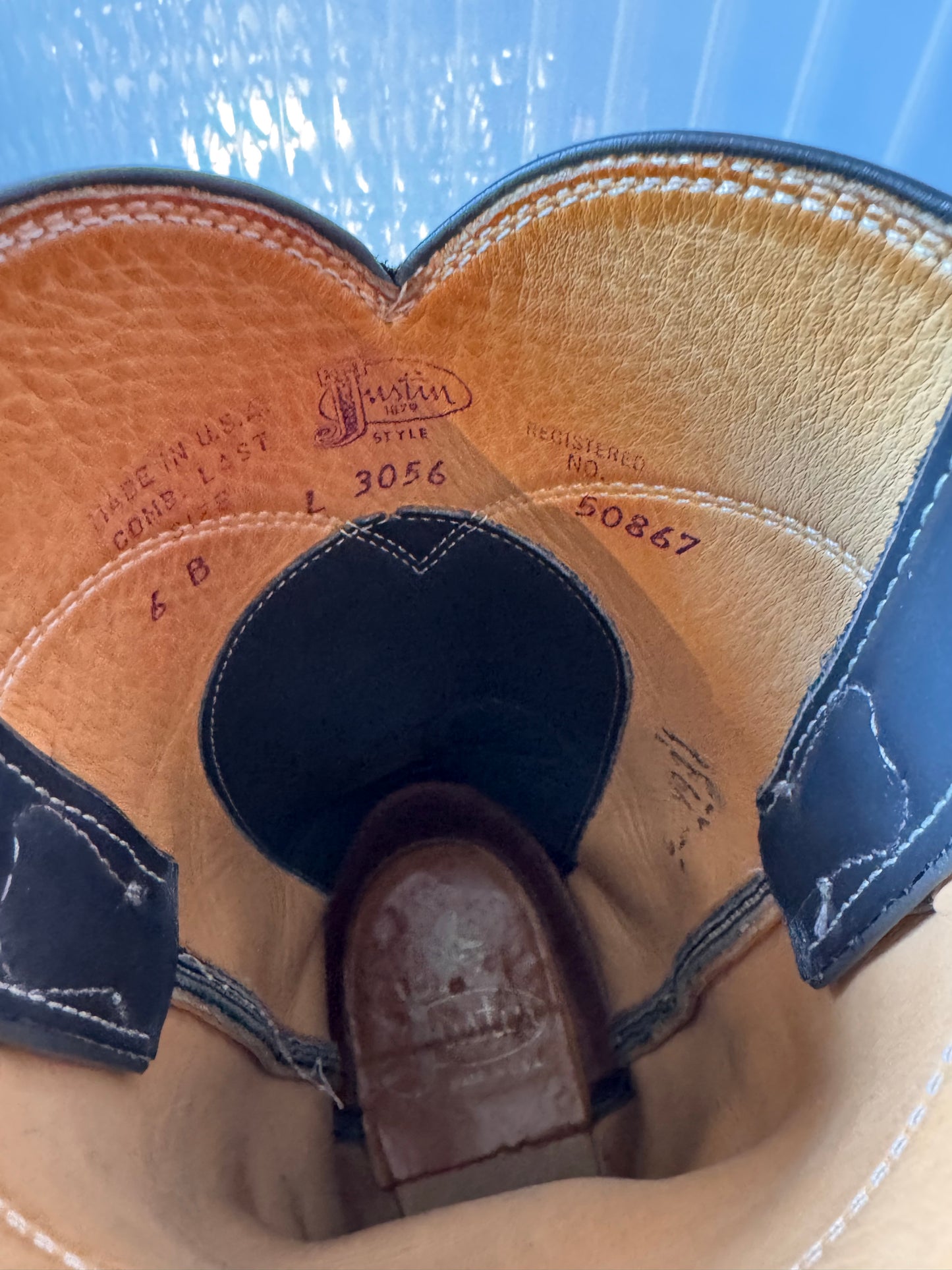 Justin Gray Leather Western Boots