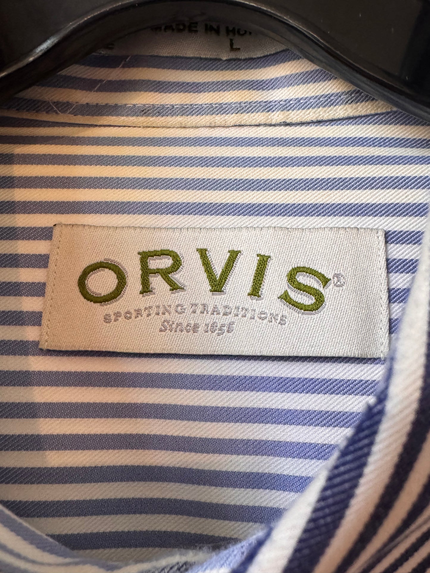 2000s Blue & White Striped Button-down Shirt