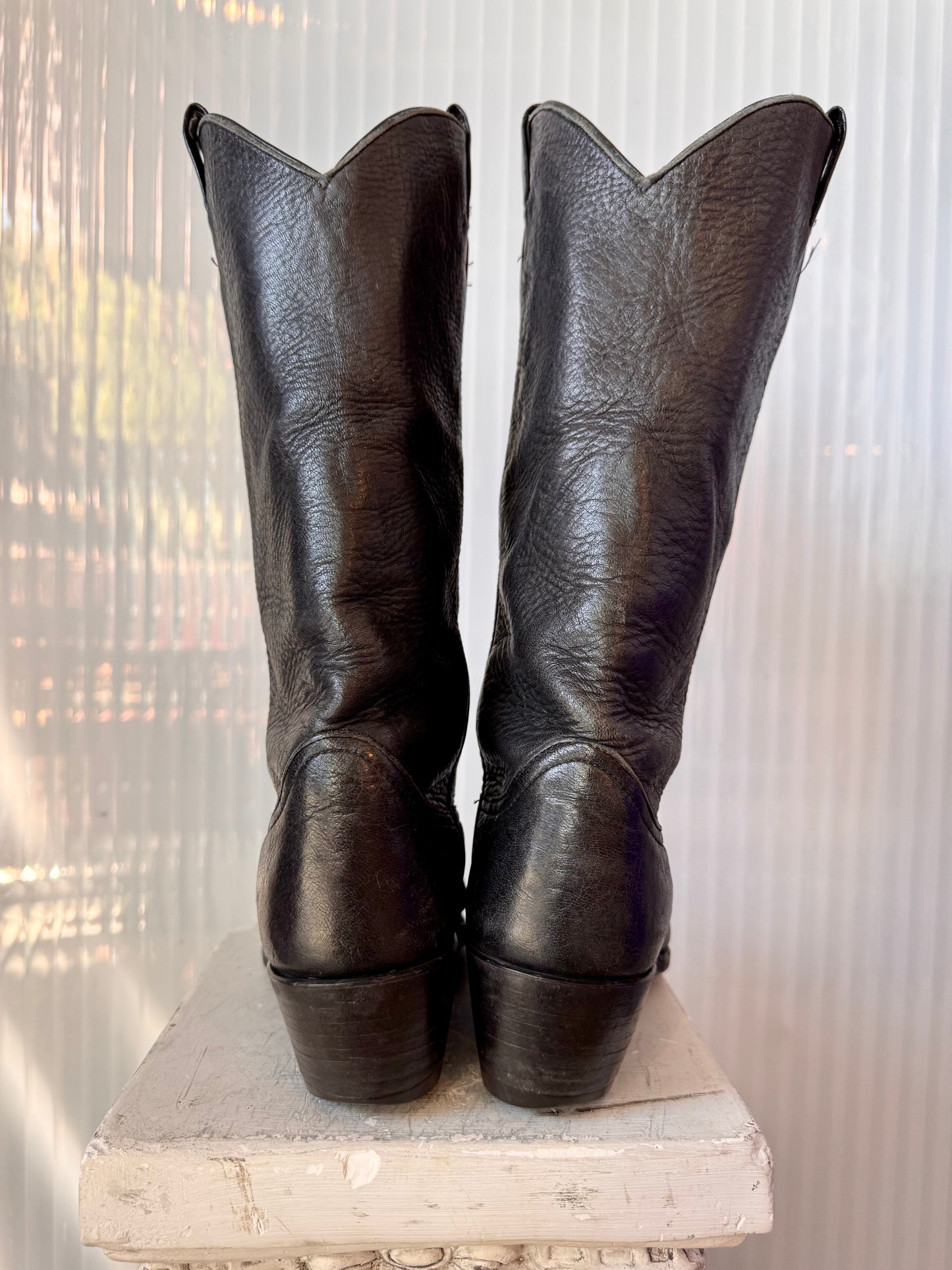 Larry Mahan Black Leather Boots
