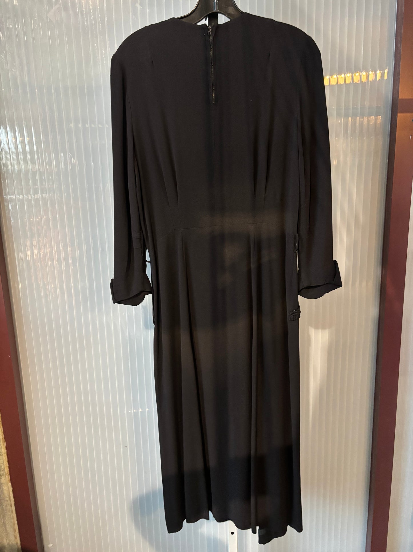1940s Black Dress w/ Beading