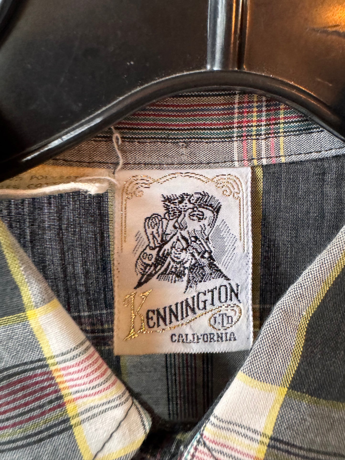 1970s Kennington Black & Red Plaid Button-Up Shirt