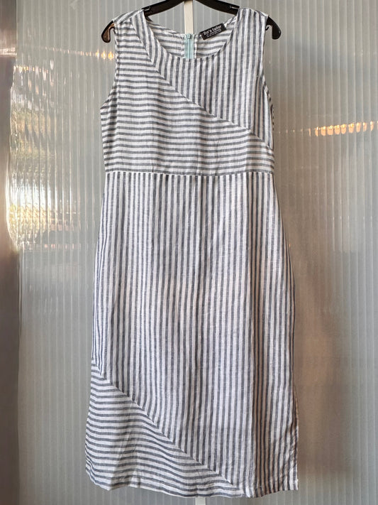 1990s Blue & White Seersucker Dress