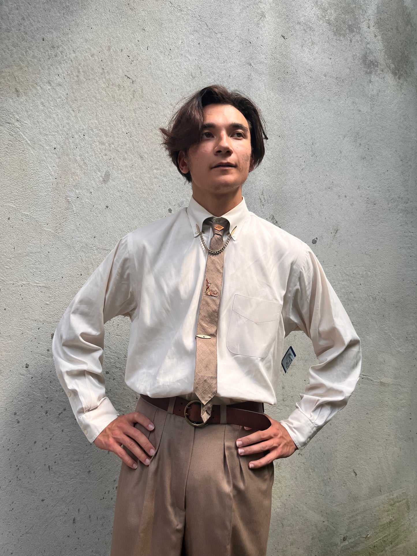 1980s Meeting Street Off-white Cotton Button-up