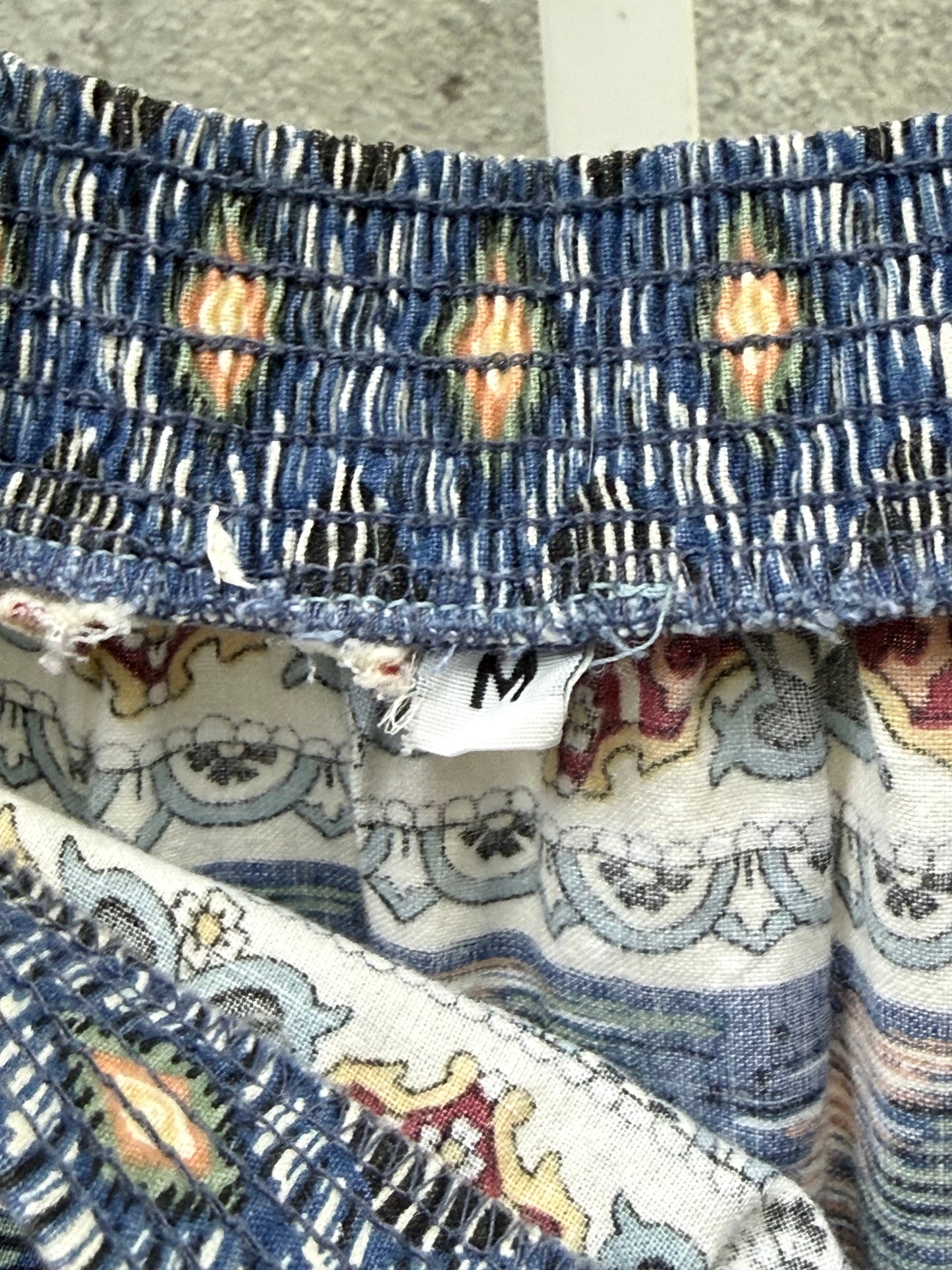 1970s Cotton Southwestern Print Maxi Skirt