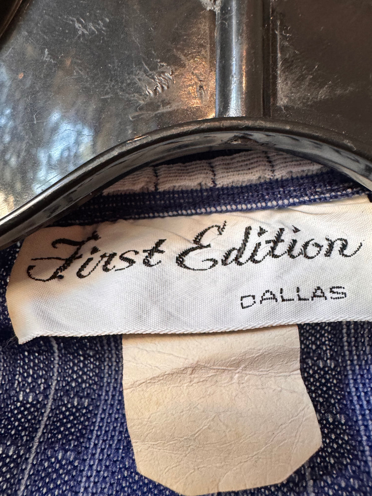 1970s Blue & White Striped Shacket with Gold Anchor Buttons
