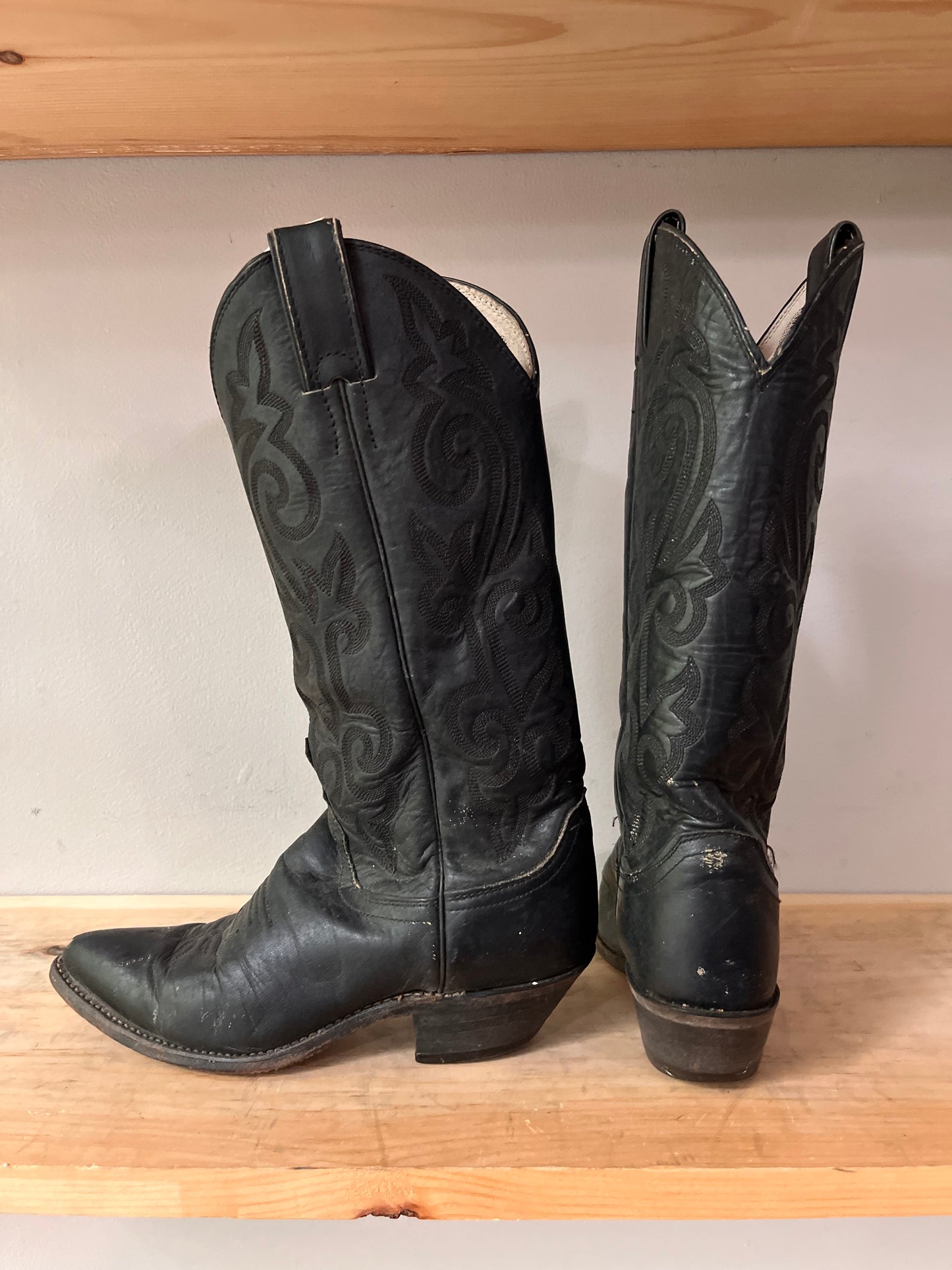 Justin Style Black Leather Boots