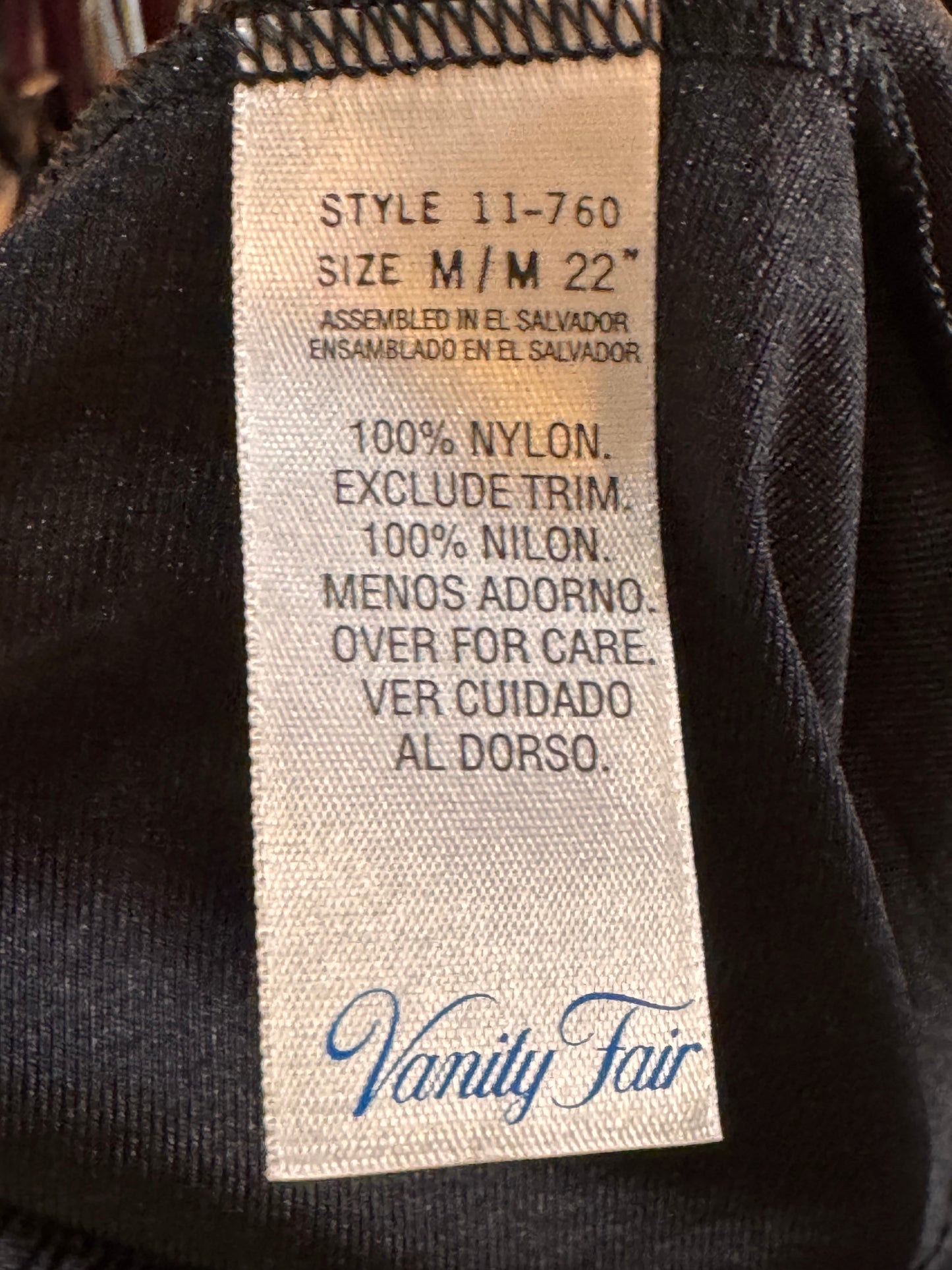 1980s Vanity Fair Black Skirt Slip