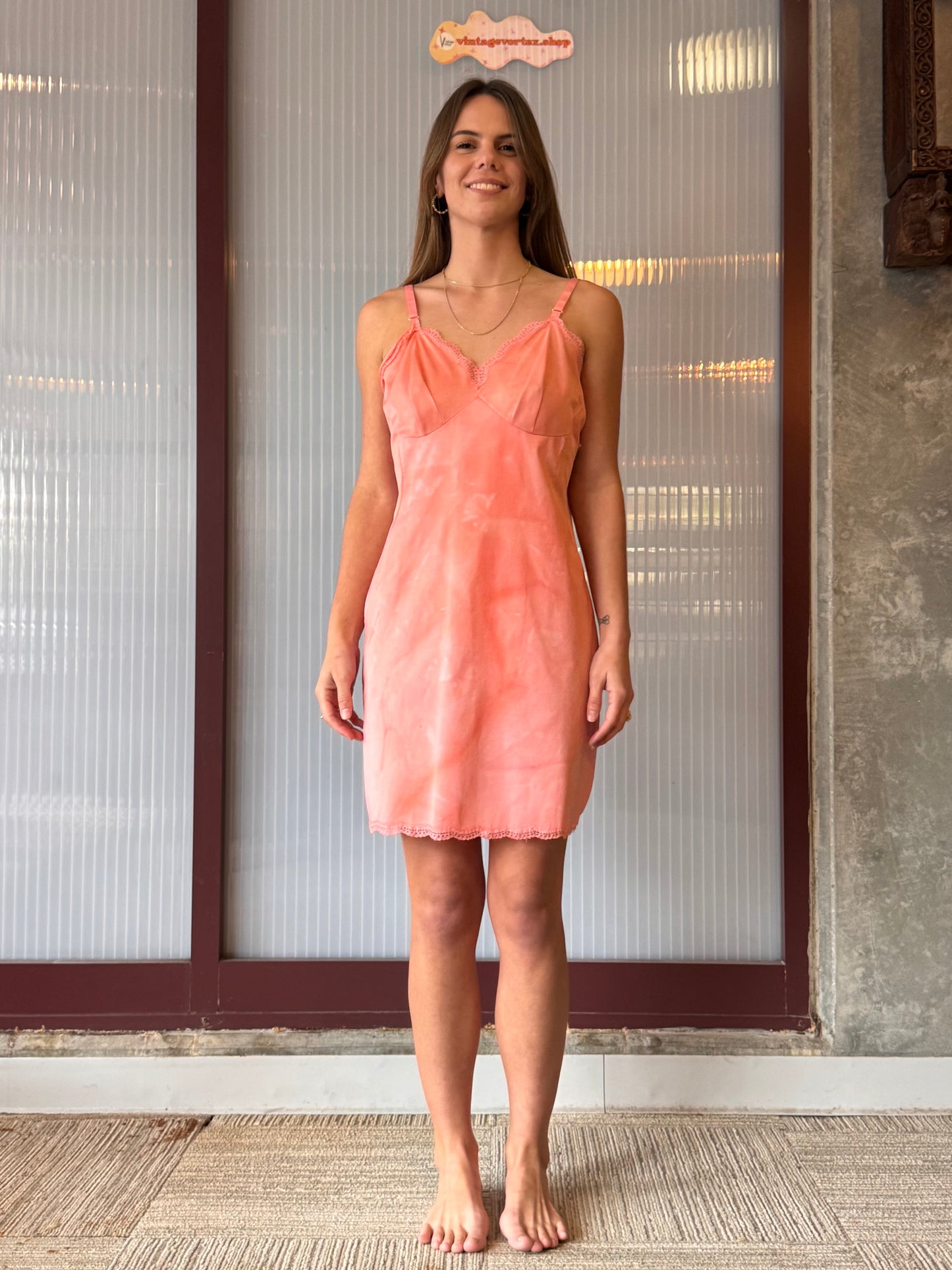 1950s Pink Tie Dye Slip