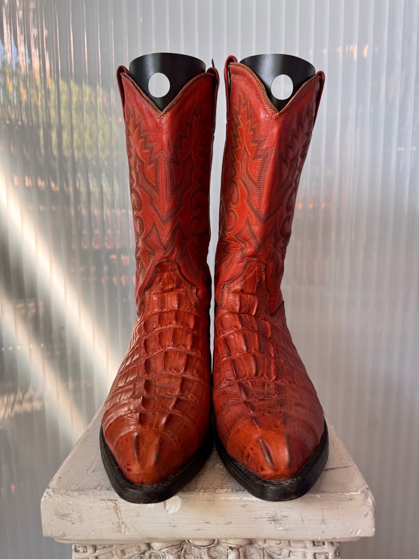Carreta Boots Burnt Orange Alligator Boots Size 10