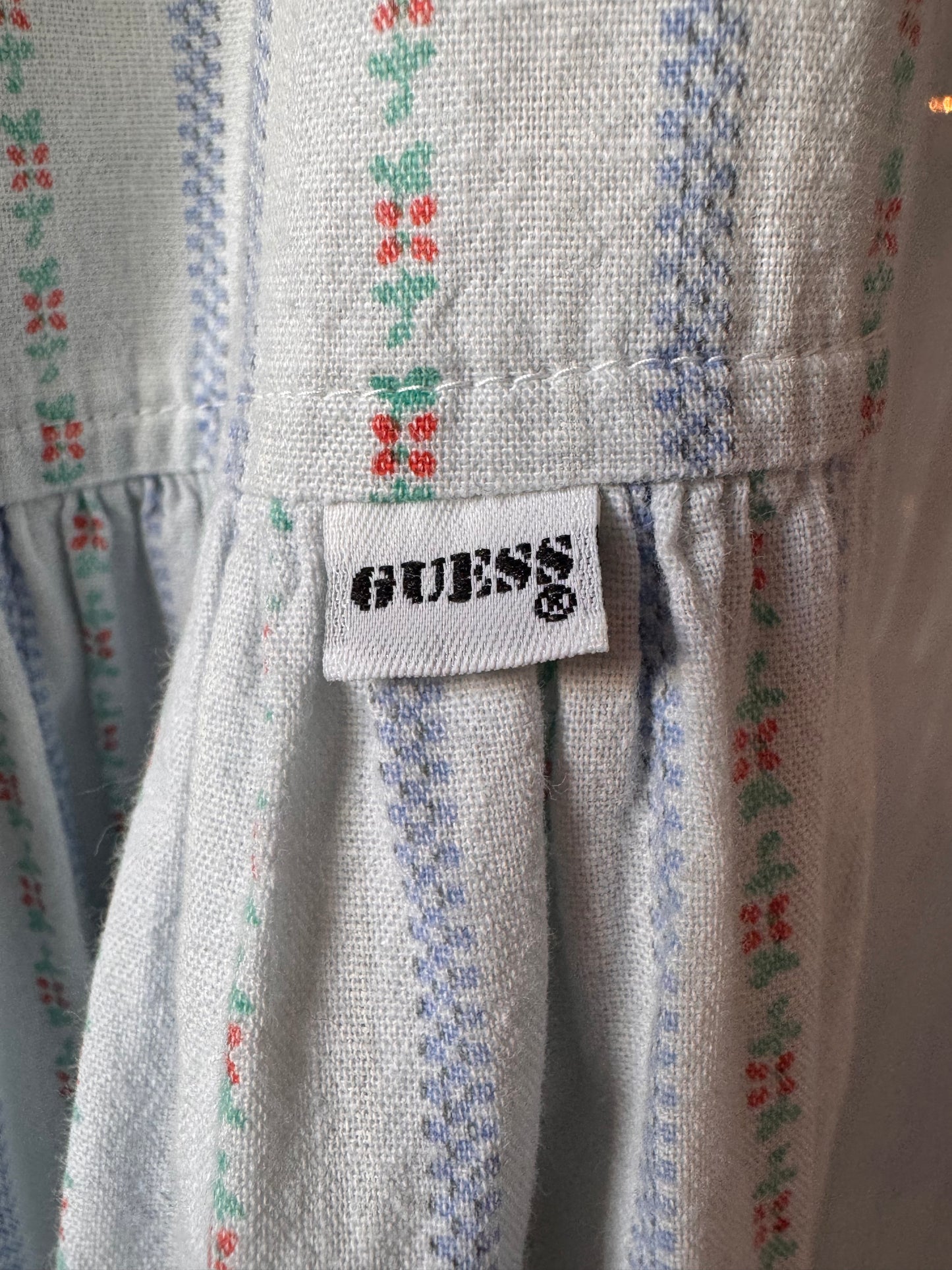 1980s Blue & White Feedsack Dress
