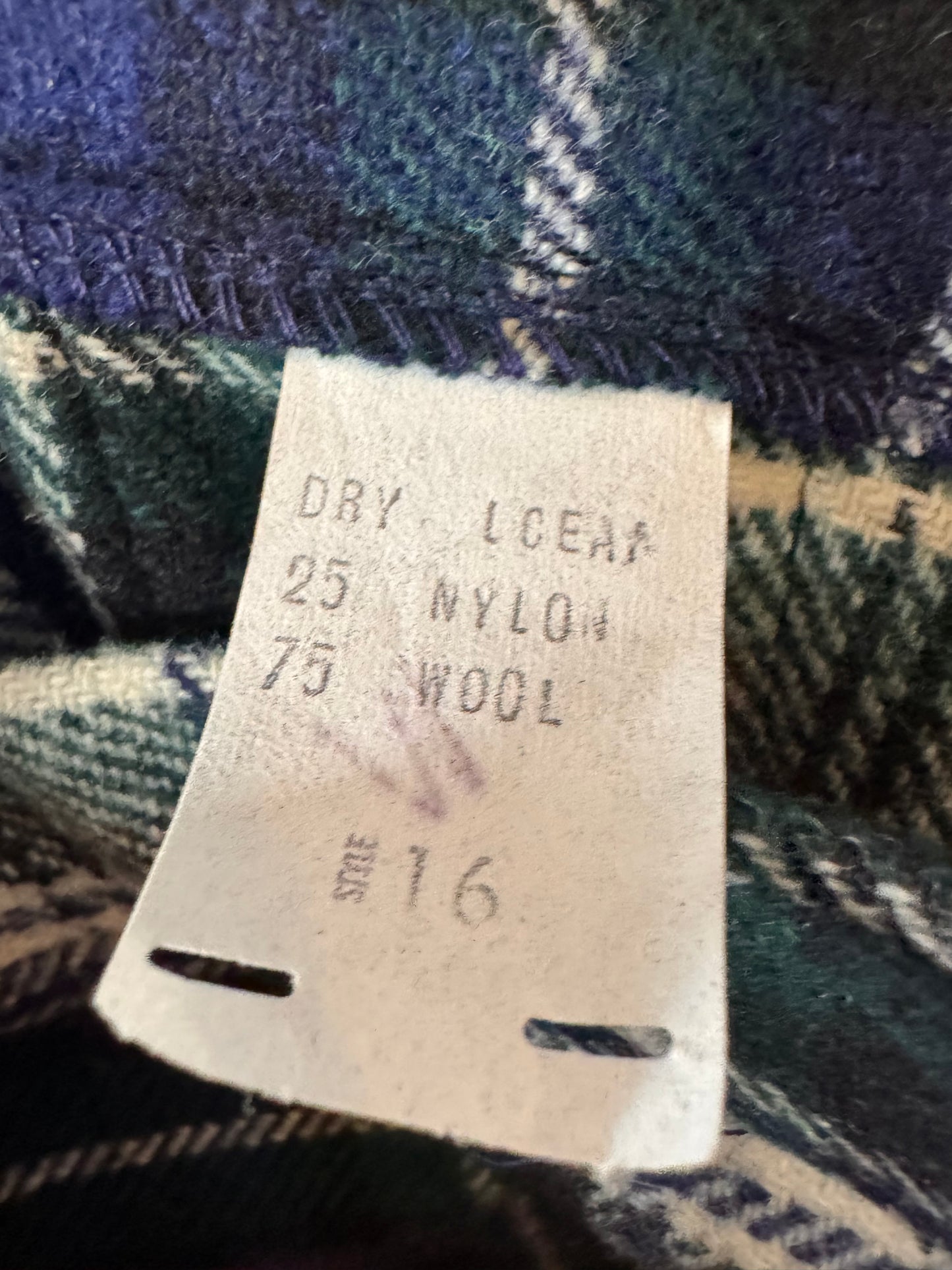 1970s Green & Blue Plaid Kilt