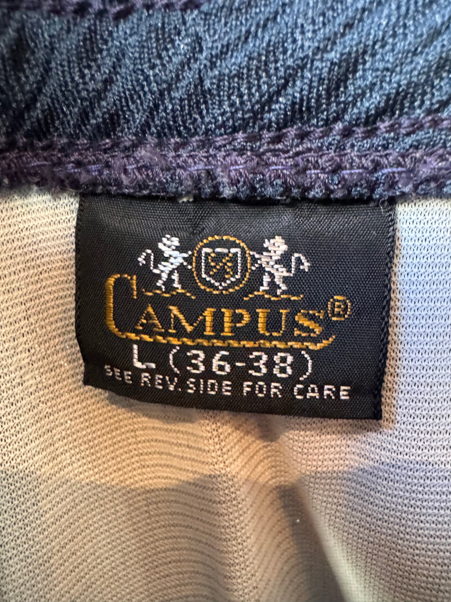 1970s Navy Textured Shorts w/ Red Stitching