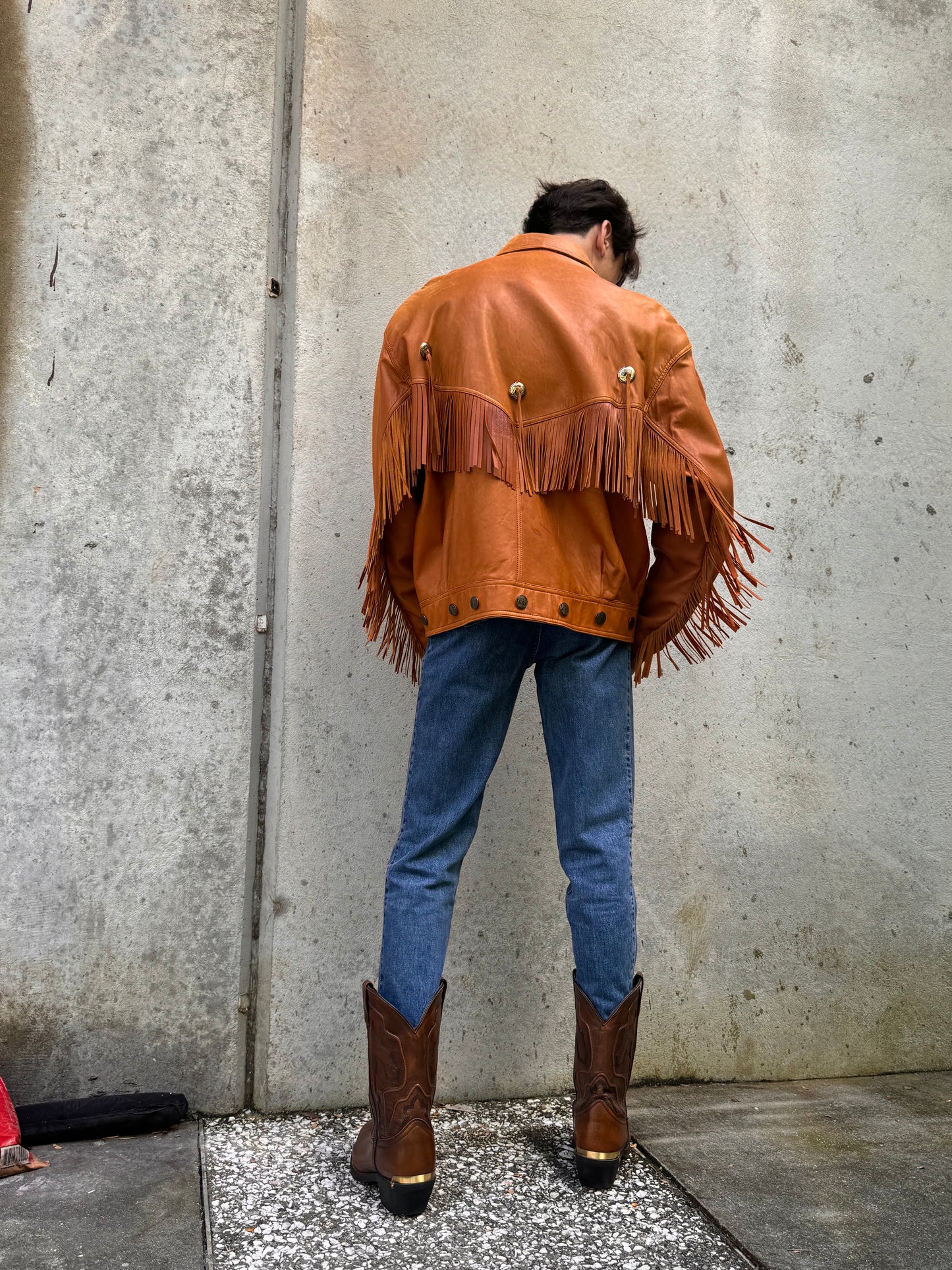 1980s M. Julian Leather Fringe Jacket